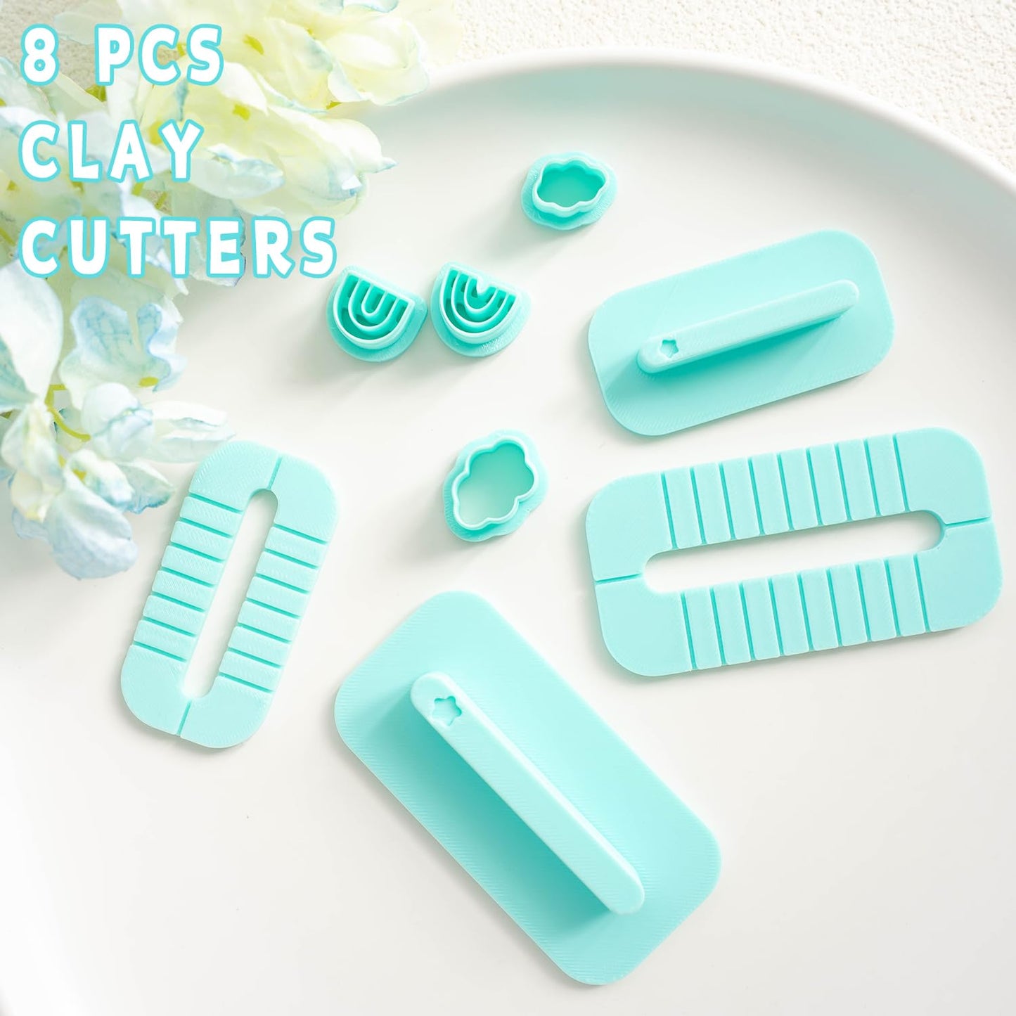 Tainsky Rainbow Guide Polymer Clay Tools, 8 Shapes Rainbow Shaper Polymer Clay Cutters, Rainbow Guide Earring Guide for Polymer Clay Earrings