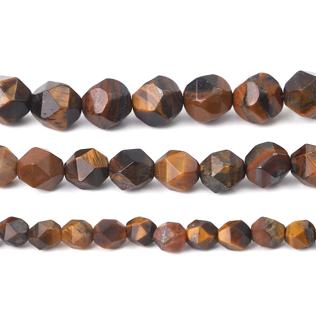 BEADIA Faceted Natural Yellow Tiger Eye Stone Round Beads 8mm 36cm/Strand for Jewelry Making