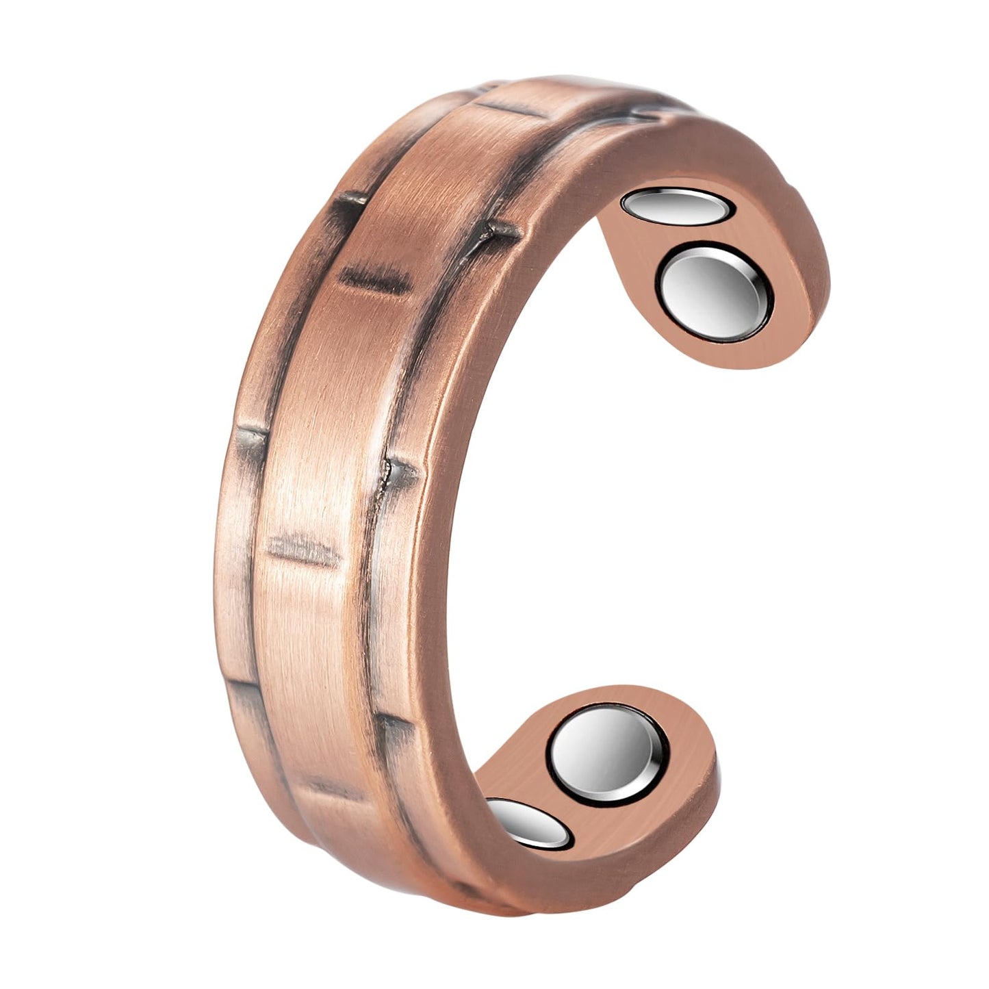 EnerCoppeX Copper Magnetic Ring for Women, Lymphatic Drainage Adjustable Ring, 3500 Gauss Magnet (G)
