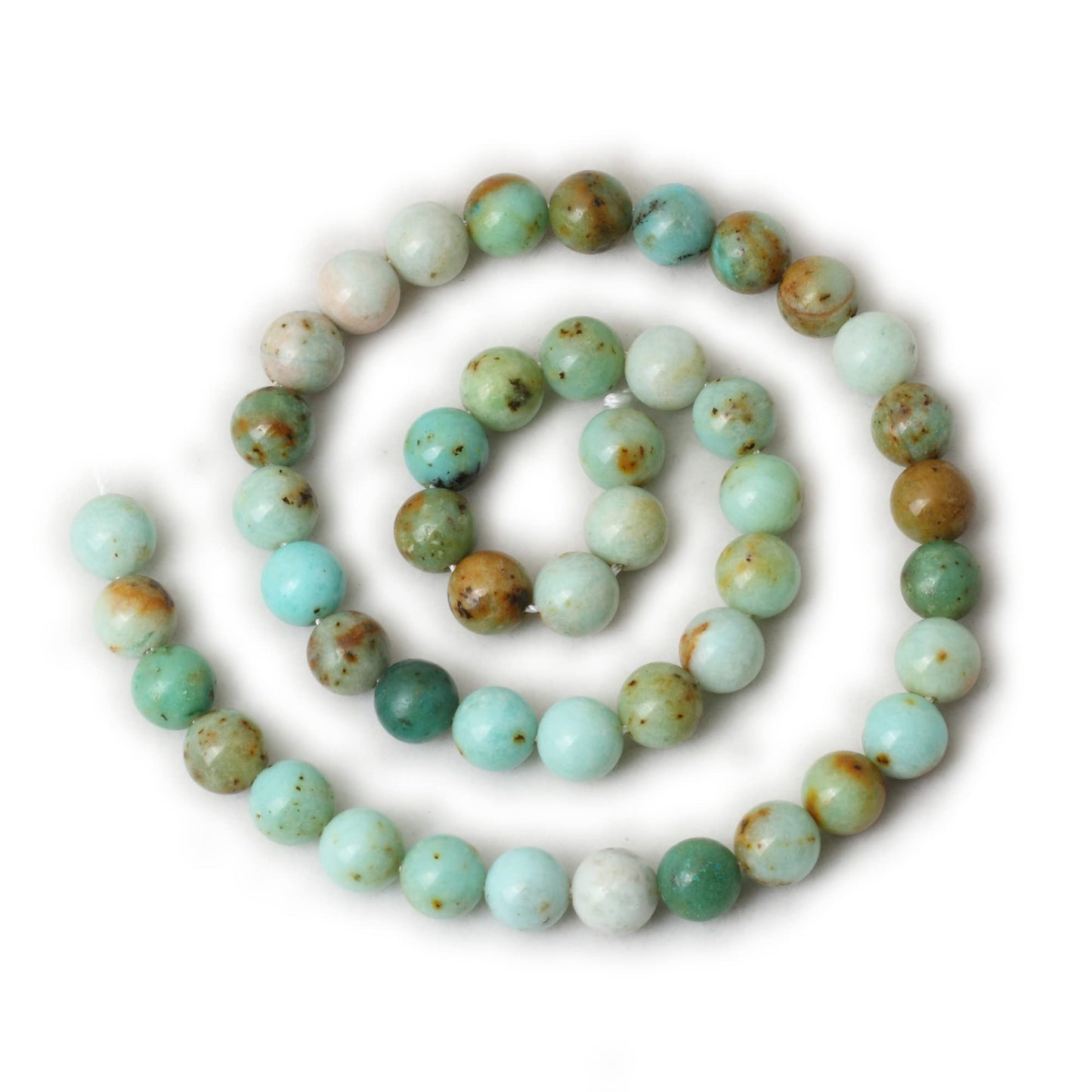 CHEAVIAN 45PCS 8mm Natural Mongolian Turquoise Stone Round Loose Beads for Jewelry Making 1 Strand 15"