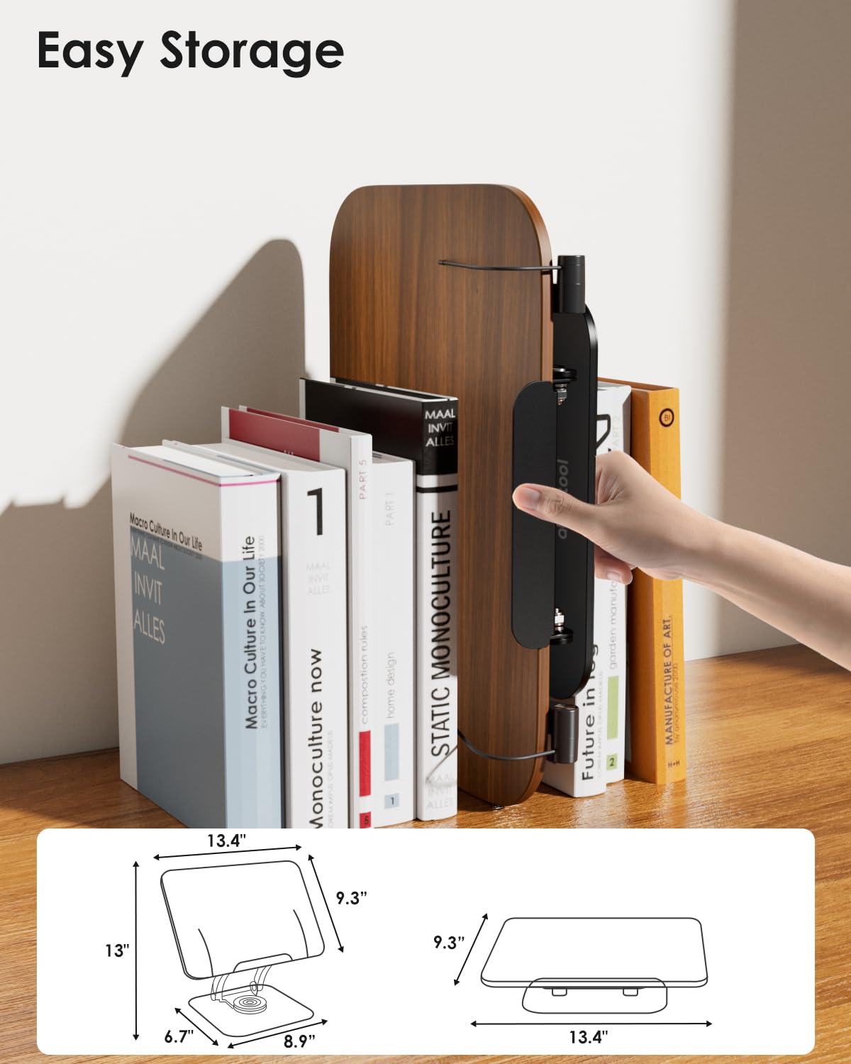 Book Stand for Reading, Aboutool Adjustable Book Holder with 360° Swivel Base & Page Clips, Foldable Cookbook Stand Textbook Stand for Music Scores, Recipe, Tablet, Laptop, Textbook