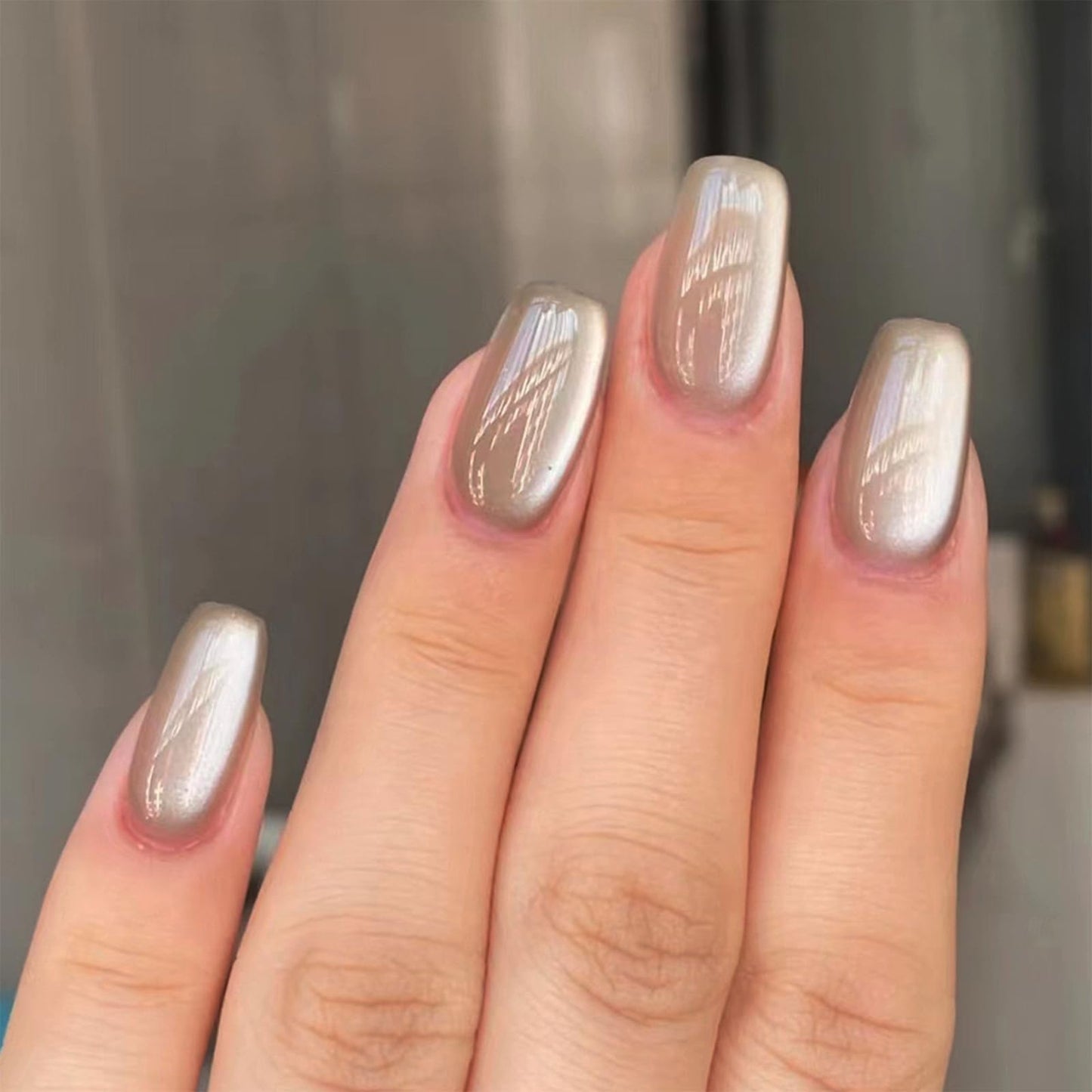 Coffin Press on Nails Short Fake Nails Glitter False Nails Press ons with Designs Glossy Full Cover Acrylic Glue on Nails Artificial Stick on Nail Eye Cat for Women Manicure Decorations 24Pcs
