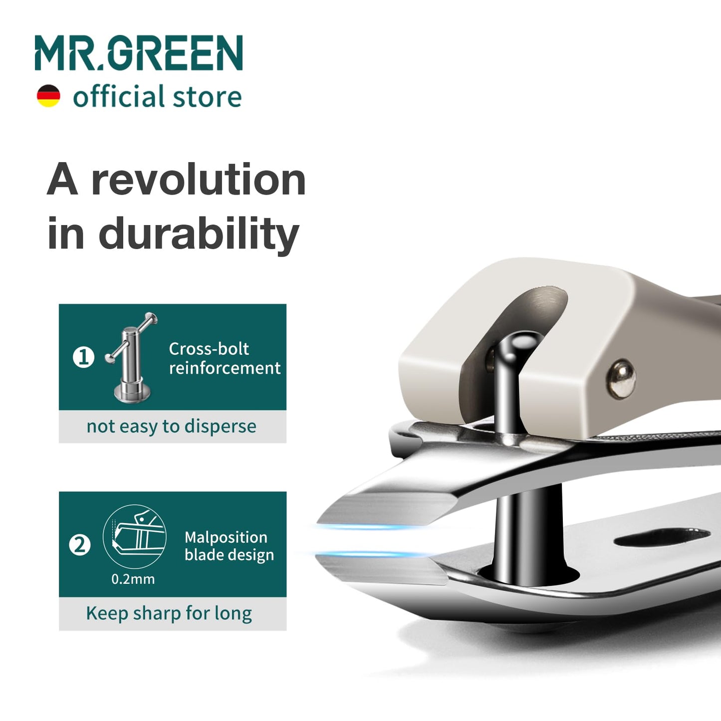 MR.GREEN Slanted Edge Nail Cutting Clippers Cuticle Nippers Tool Stainless Steel Dead Skin Oblique Tip Trimmer Manicure Scissors (Mr-1110)