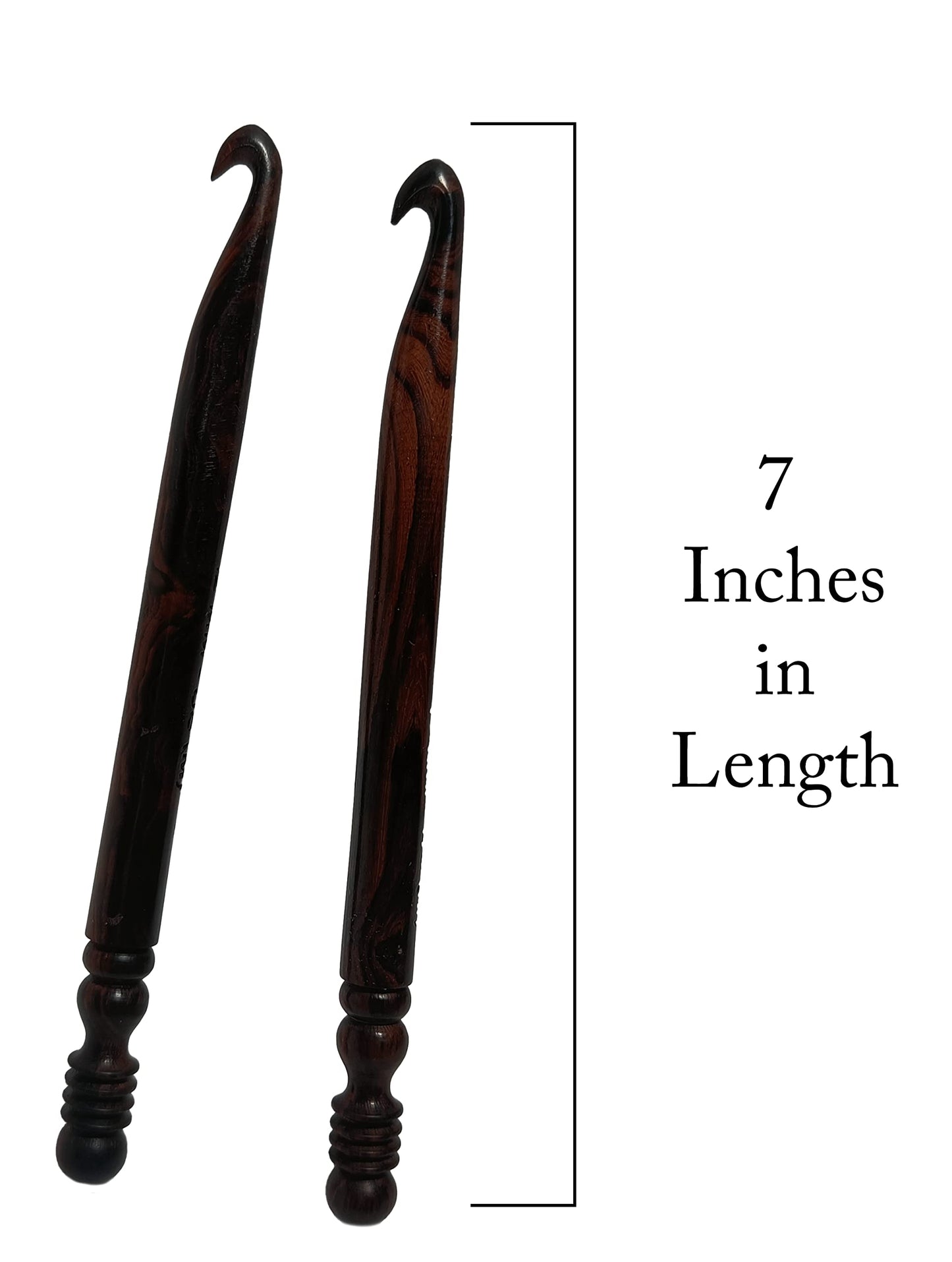Rosewood Crochet Hook Set | 15PCS (3.5MM-25MM) | Handmade Wooden Needles | Engraved Sizes | Smooth Grip for Knitting, Crocheting, Yarn & Wool | Perfect for DIY Craft Projects & Gifts
