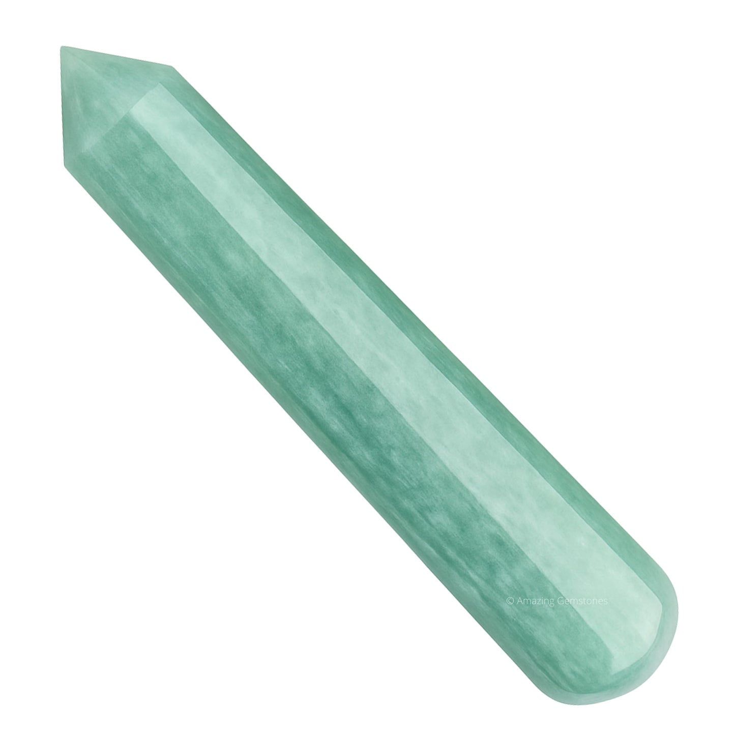 Amazing Gemstone Amazonite Crystal Wand Massage Stick - Pelvic Wand Gua Sha for Adults - Crystals and Healing Stones Massage Wands for Adults Gifts (Pointed)