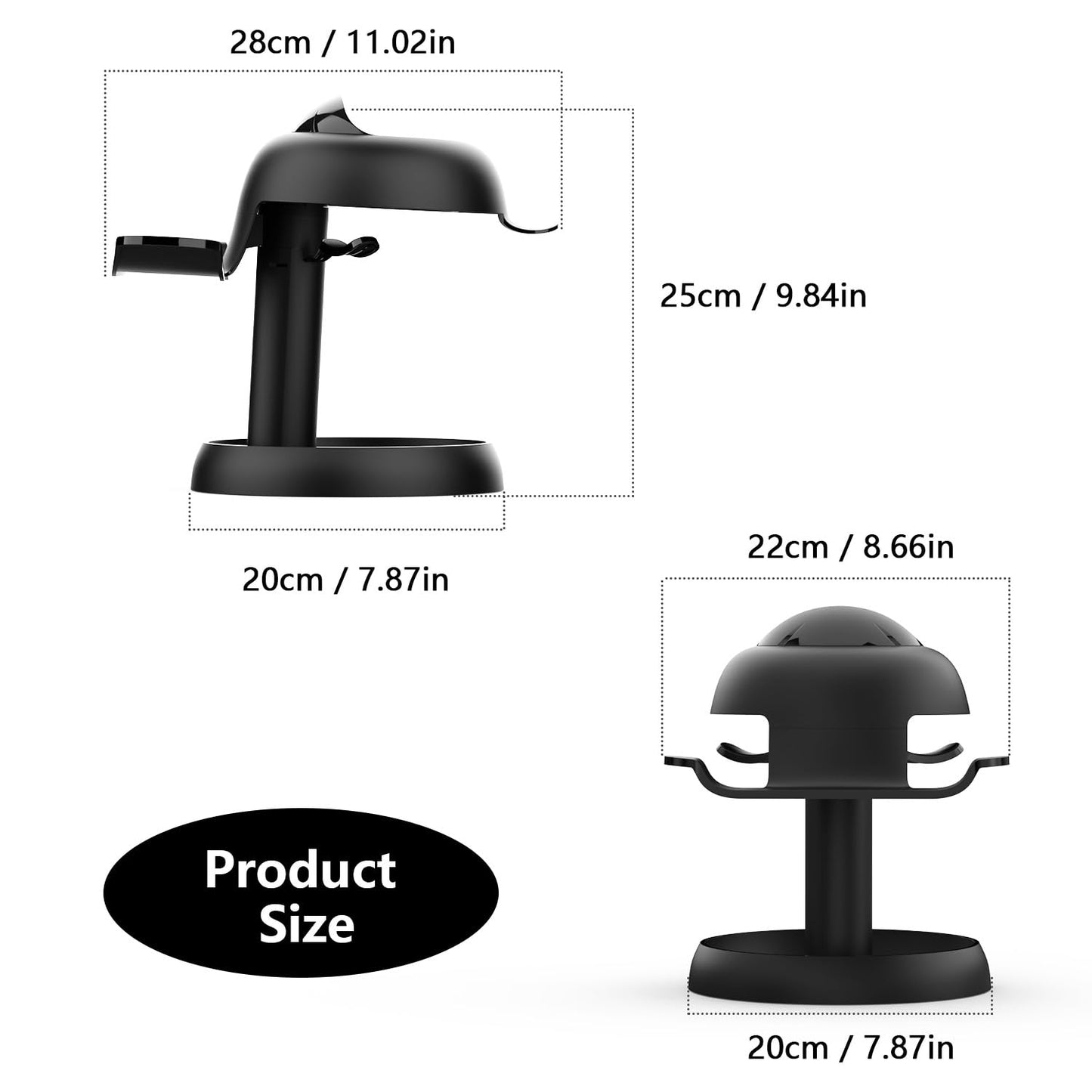 AMVR VR Headset Stand Holder Compatible with Quest 3s/Quest 3/Vision Pro/Quest 2/Pico 4/for PSVR 2 - Universal VR Headset Display Dock, Stable Bracket Storage Round Base, Mount Install Easy