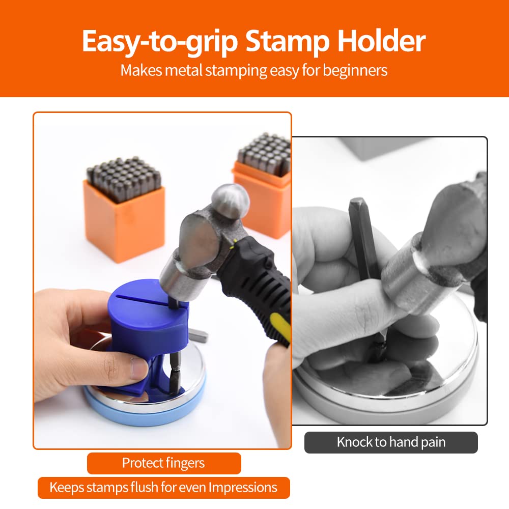 Metal Stamping Kit, 6mm Number and Letter Stamp Set, Include Artistic Font Uppercase, Number Punch and Heart Design Stamp