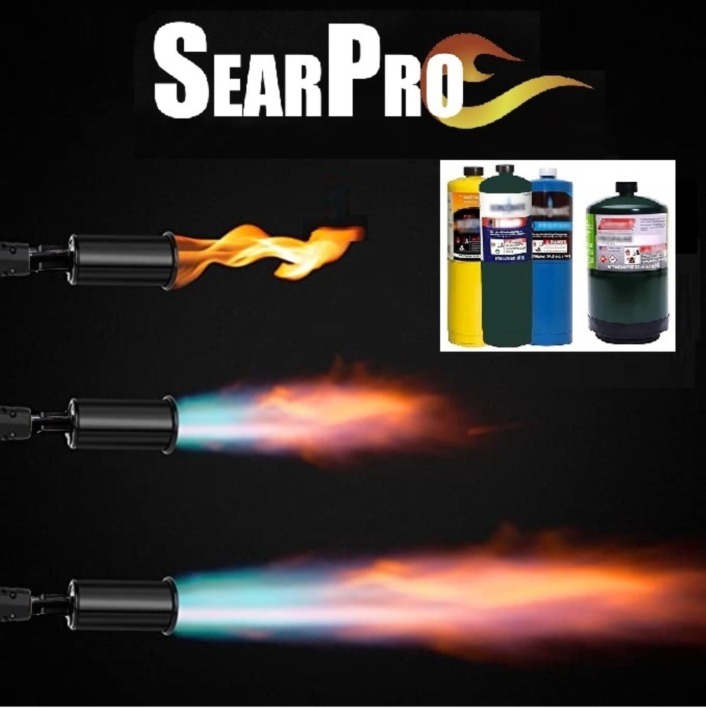 POWERFUL SearPro Charcoal Torch Lighter - Cooking Gadgets - Sous Vide - Cooking Torch - Culinary Kitchen Torch - Flamethrower Meater Gun Lighter - Chef Blow Torch - BBQ Propane Torch Tank Not Included
