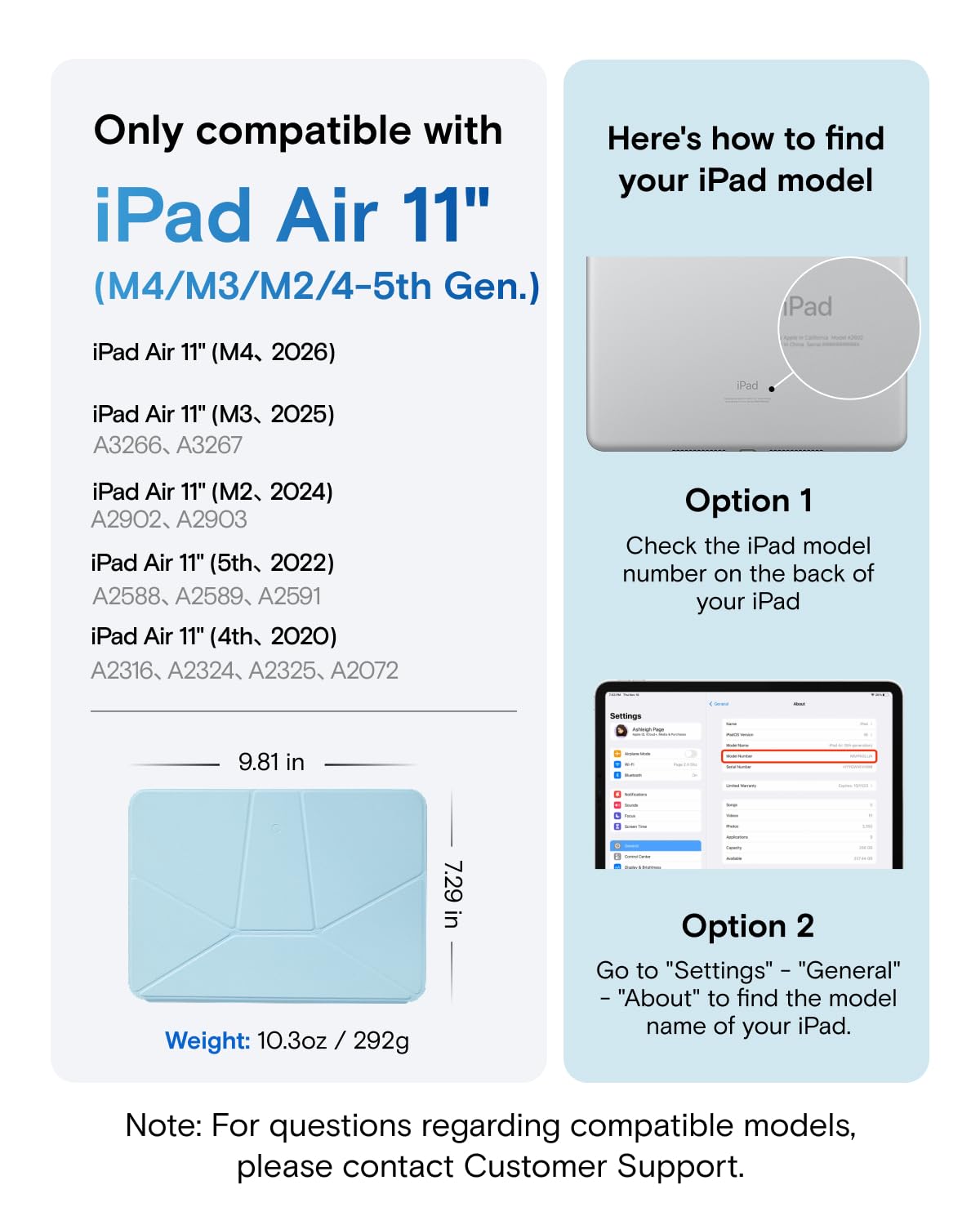 MOFT Dynamic Folio Tablet Stand Compatible with iPad Air 11"(M4 2026/M3 2025/M2 2024)&iPad Air 10.9"(5th 2022/4th 2020),Slim Magnetic Tablet Holder with 20+ Viewing Angles, Soothing Mist x Misty Cove