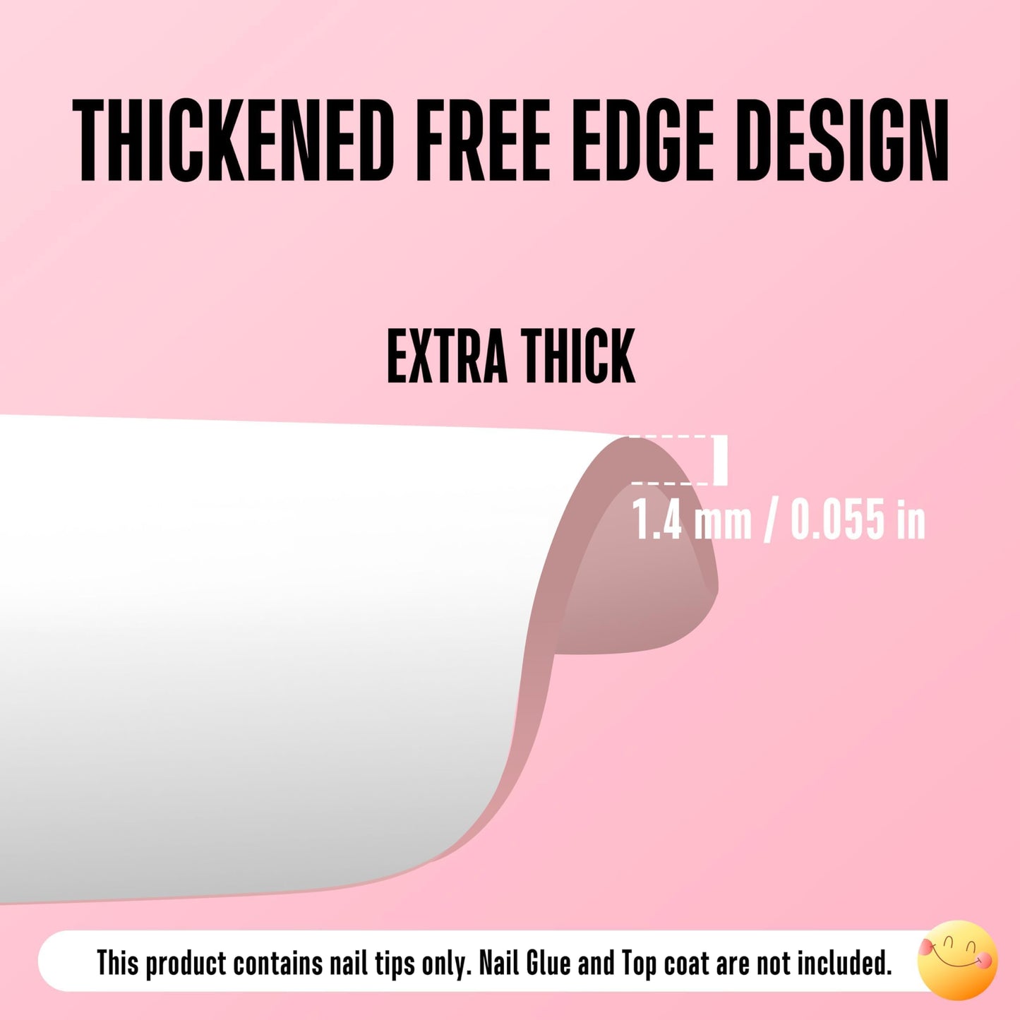 NOVO OVO White French Tip Medium Square Nail Tips Press on BABY PINK, Extra Thick Soft Gel Fake Nail Acrylic Extension, Need Builder Gel Top Coat, No Glue Included, for Salon DIY 15 Sizes x 240 pcs