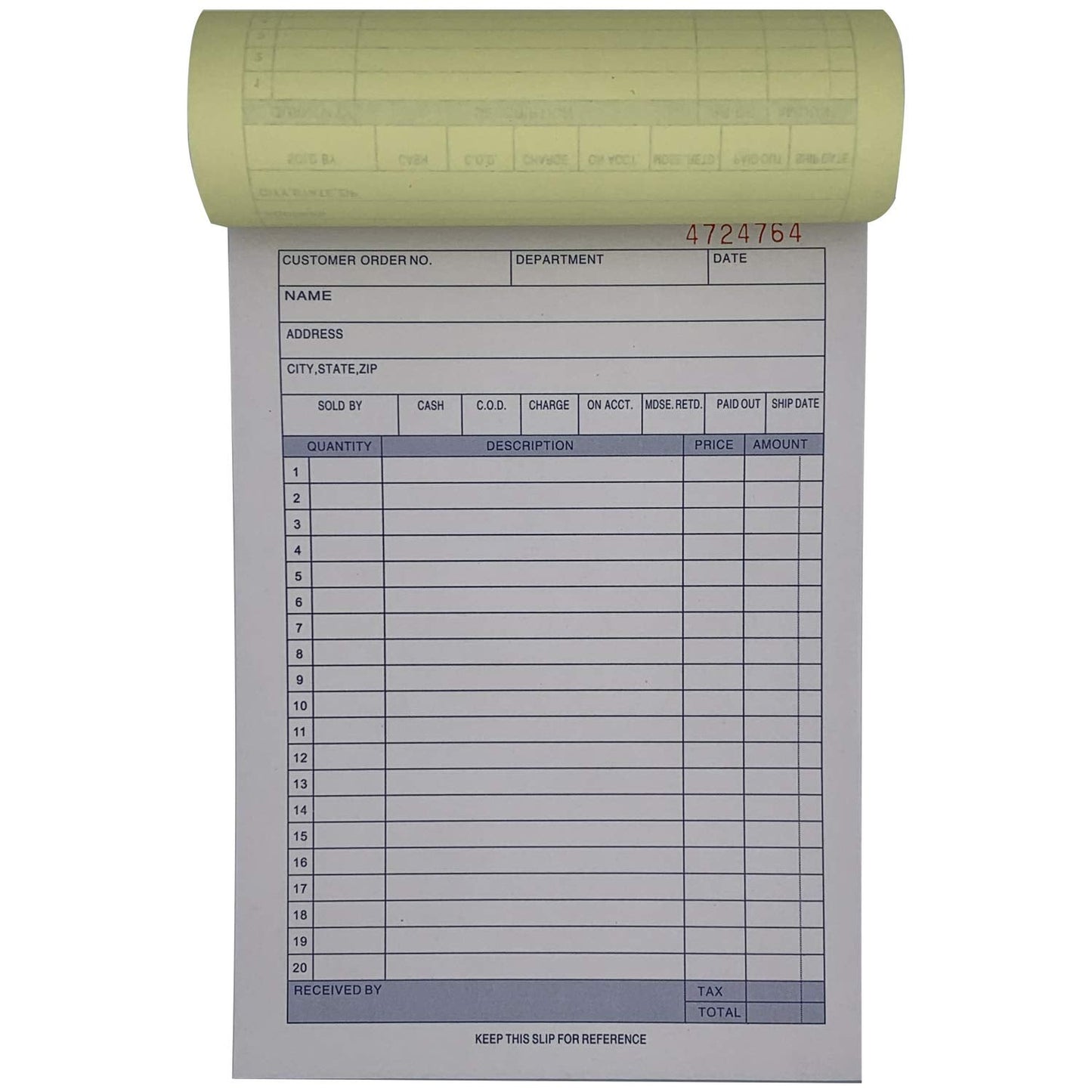 10 Pack Large Sales Order Book Receipt Invoice Duplicate Carbonless 50 Sets 5.5" X 8"5