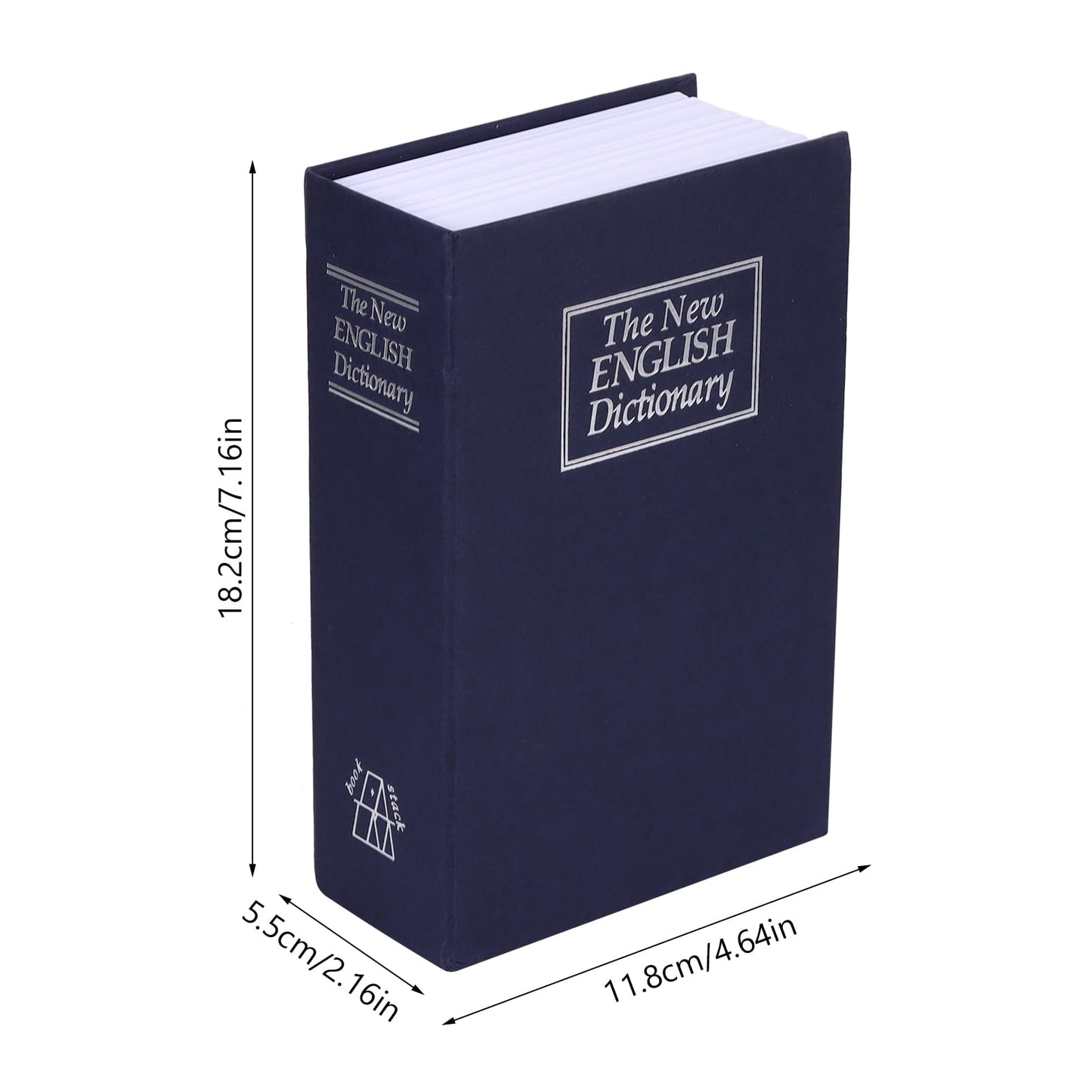 Book Safe With Combination Lock or Key, Dictionary Hidden Safe with 3 Digit Combination Lock, Portable strongbox Perfect for Coins, Cash, Money and Jewelry, Waterproof (Blue（key）)