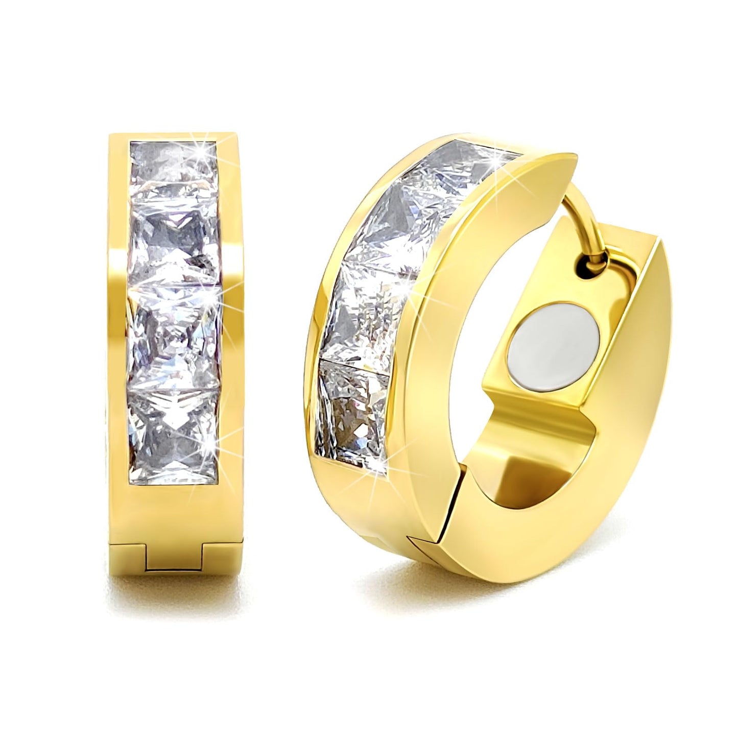 JEROOT Titanium Magnetic Earrings for Women, Pure Titanium Earrings for Sensitive Ears, 1 Pair Women's Ear Studs for Jewelry Gift