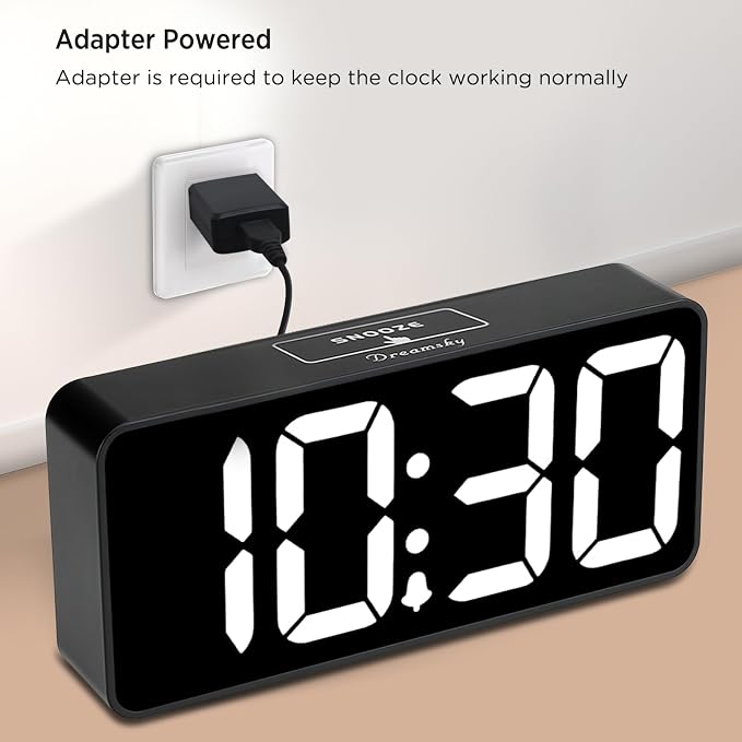 DreamSky Large Digital Alarm Clock Big Number for Seniors/Visually Impaired