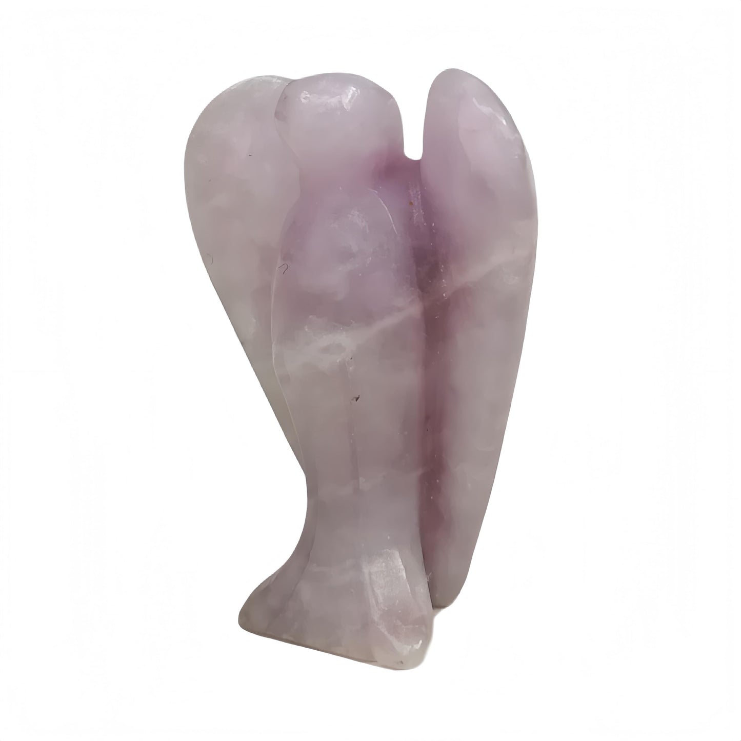 Afucats Natural Purple Lepidolite Healing Guardian Angel Indoor Decorative Stone,1.5 Inches Carving Pocket Palm Statue,Gift for Her Christmas Décor