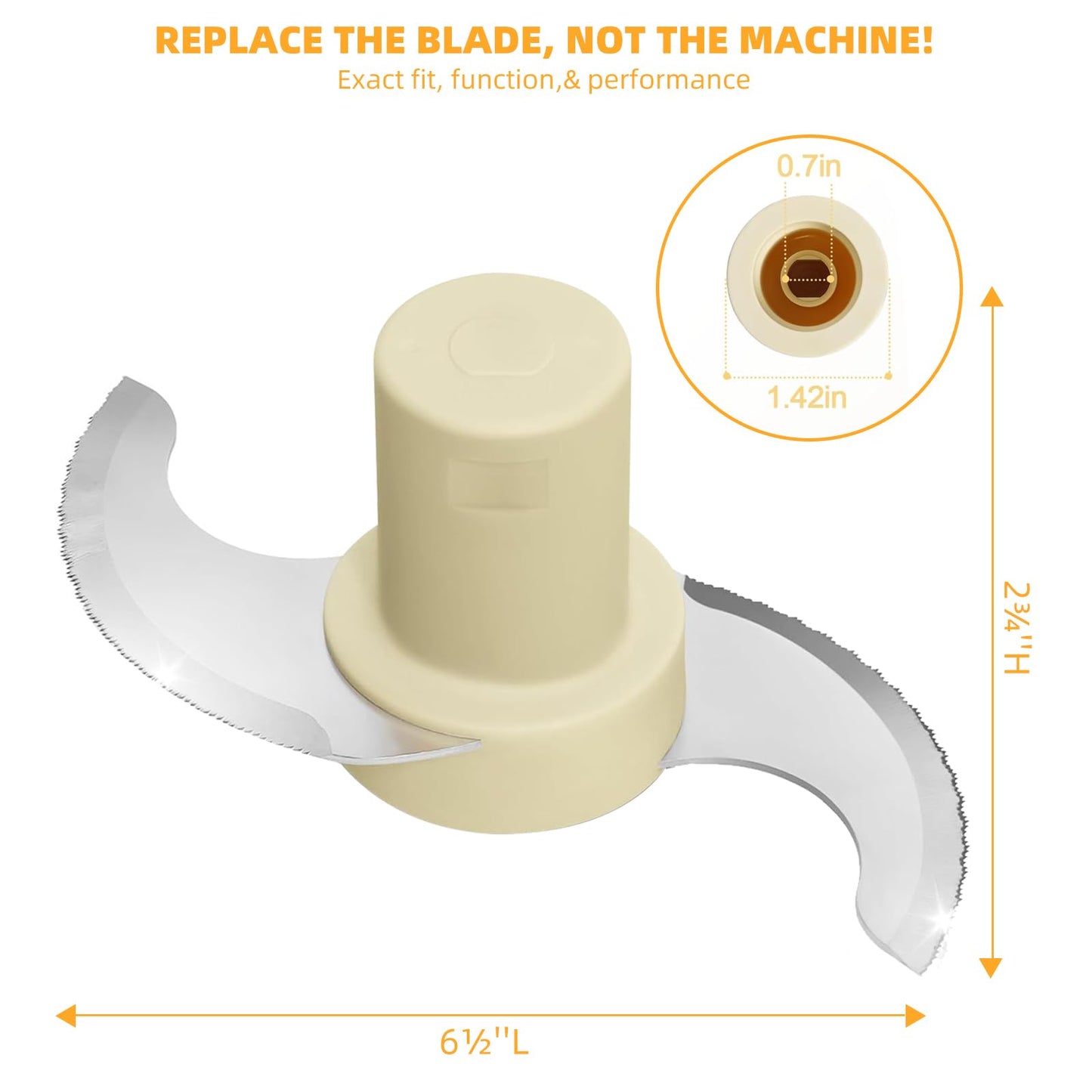 Replace for Cuisinart DLC-7,DLC-001TXA CSR Steel Blade,Compatible with Cuisinart 14 Cup DFP-14BCNY DFP-14BCNR DFP-14N etc food processor,DLC-001TXB Main Stainless Steel Chopping Blade