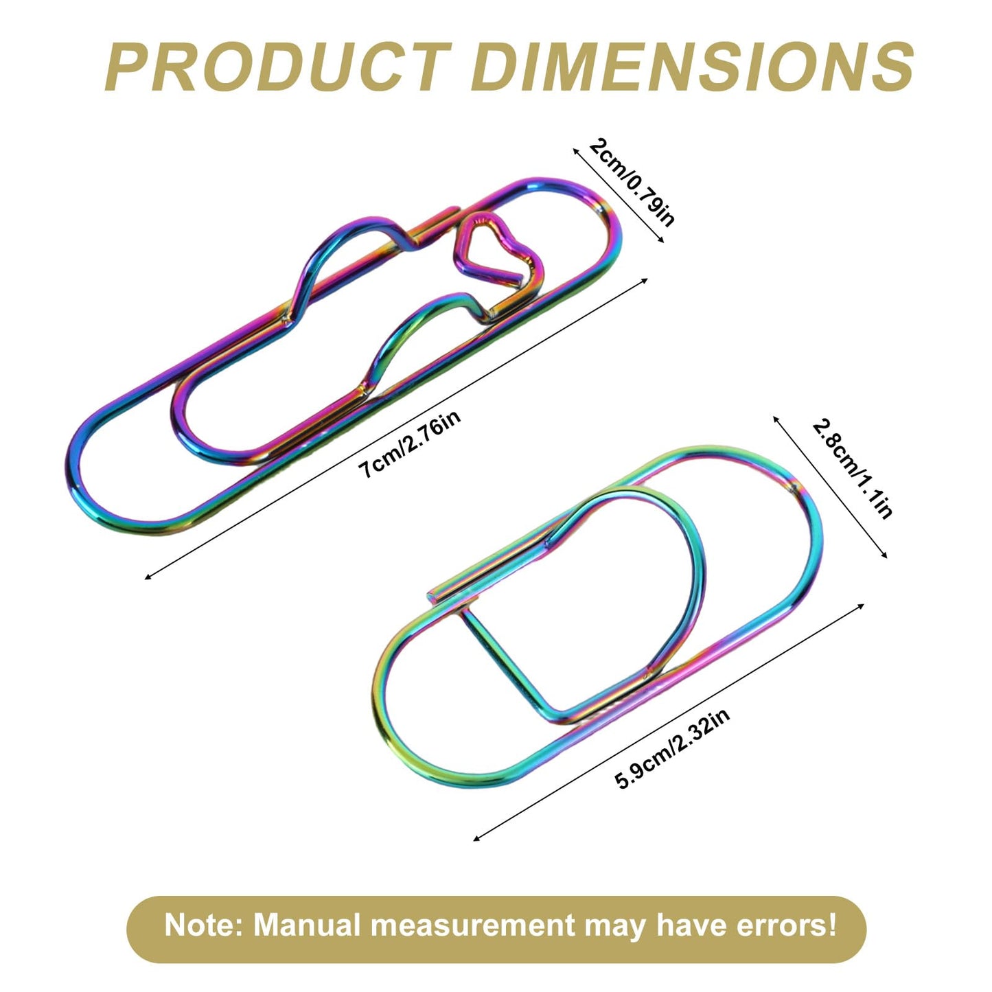 Fukaisu 30pcs Metal Pen Clips for Notebooks, 2 Styles Colorful Paperclip Pen Loop Holders Study Stationery Accessories for Book Journals Planners Office & School Supplies