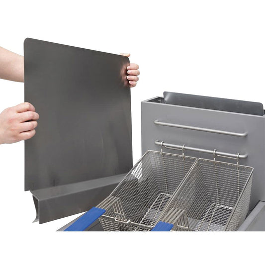 Chef Master Fryer Splash Guard (2-Pack) - 20.5 x 15 Inch, Stops Oil Splattering - Universal Fit 18-Gauge Stainless Steel Splatter Screen - Commercial Deep Fryer Protection - Oil Splatter Guard (90059)