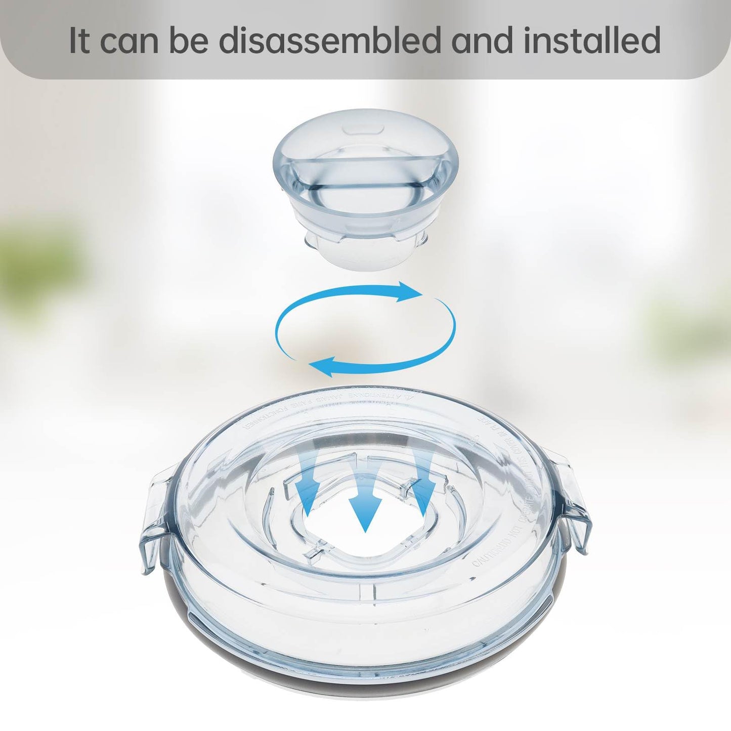 Blender Lid Cover Cap Fit for Vitamix, 64oz Clear Blender Lid Low Profile Container Lid Replace for Vitamix A3500 A3300 A2500 V1200 Venturist Pro Pitchers, Compatible with vitamix Container Jar Cup