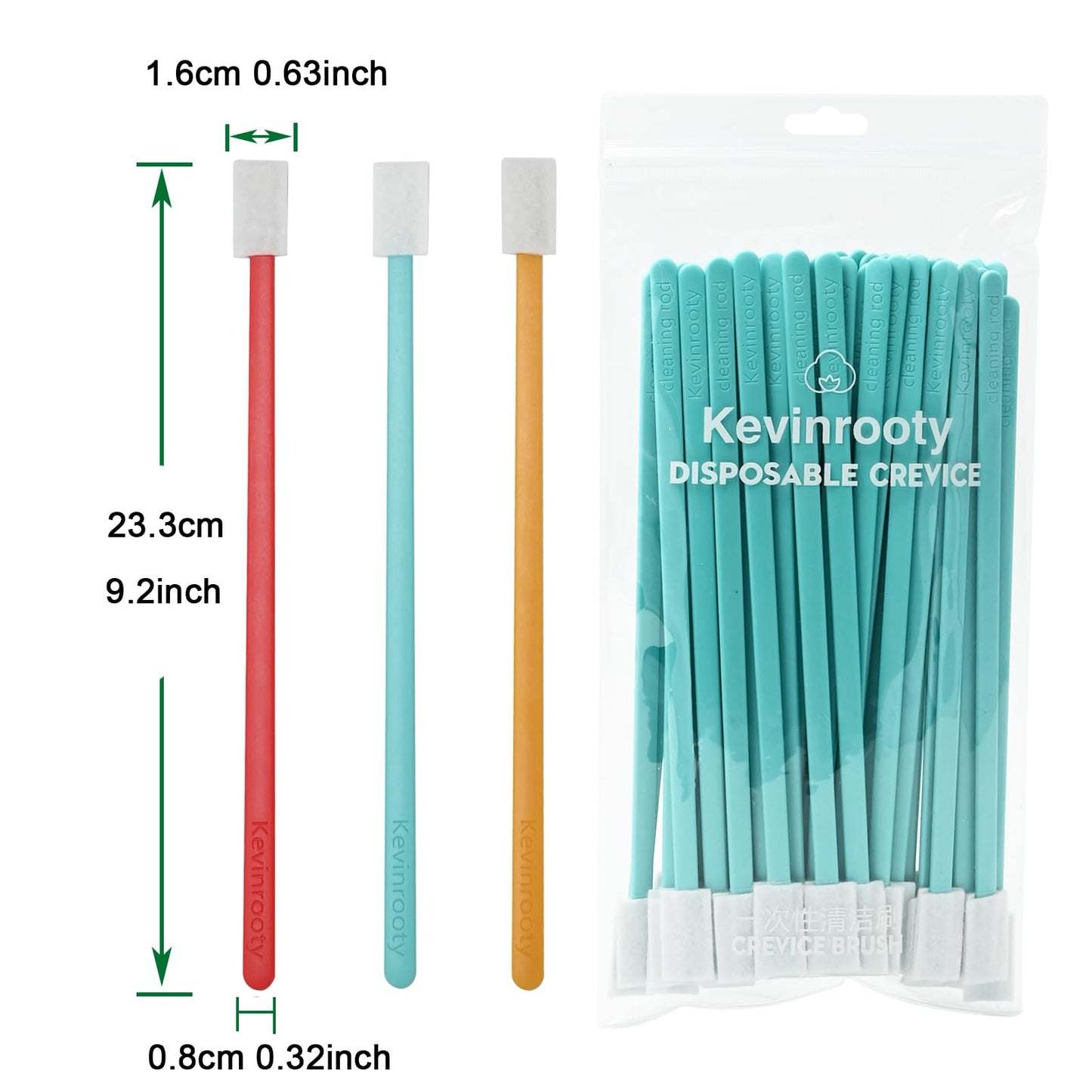 Kevinrooty 50PCS Disposable Crevice Cleaning Brush Kit, Disposable Toilet Brush, Window Sill, Keyboard, Car AC Cleaner (Blue)