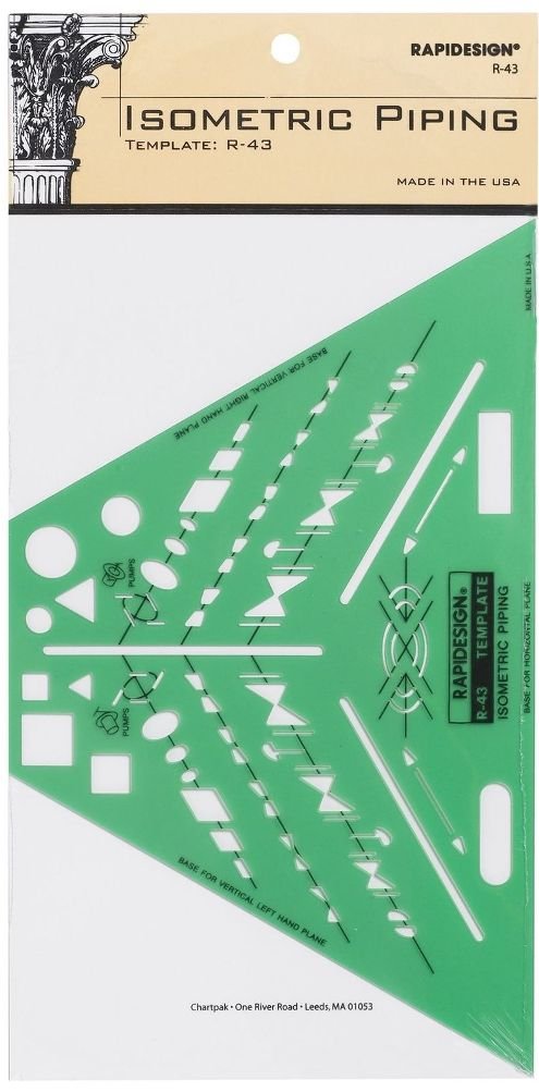 Rapidesign Isometric Piping Template, 1 Each (R43)