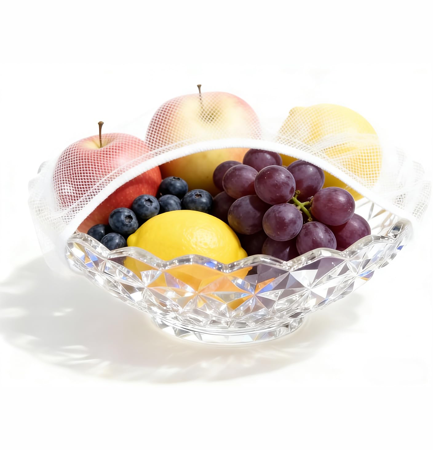 12Pack Reusable Mesh Fruit Bowl Covers, 13 Inch Elastic Stretch Food Covers, Fly Bug Proof Breathable Nylon Mesh for Outdoor Picnic BBQ Camping, Machine Washable Eco-Friendly Food Protectors
