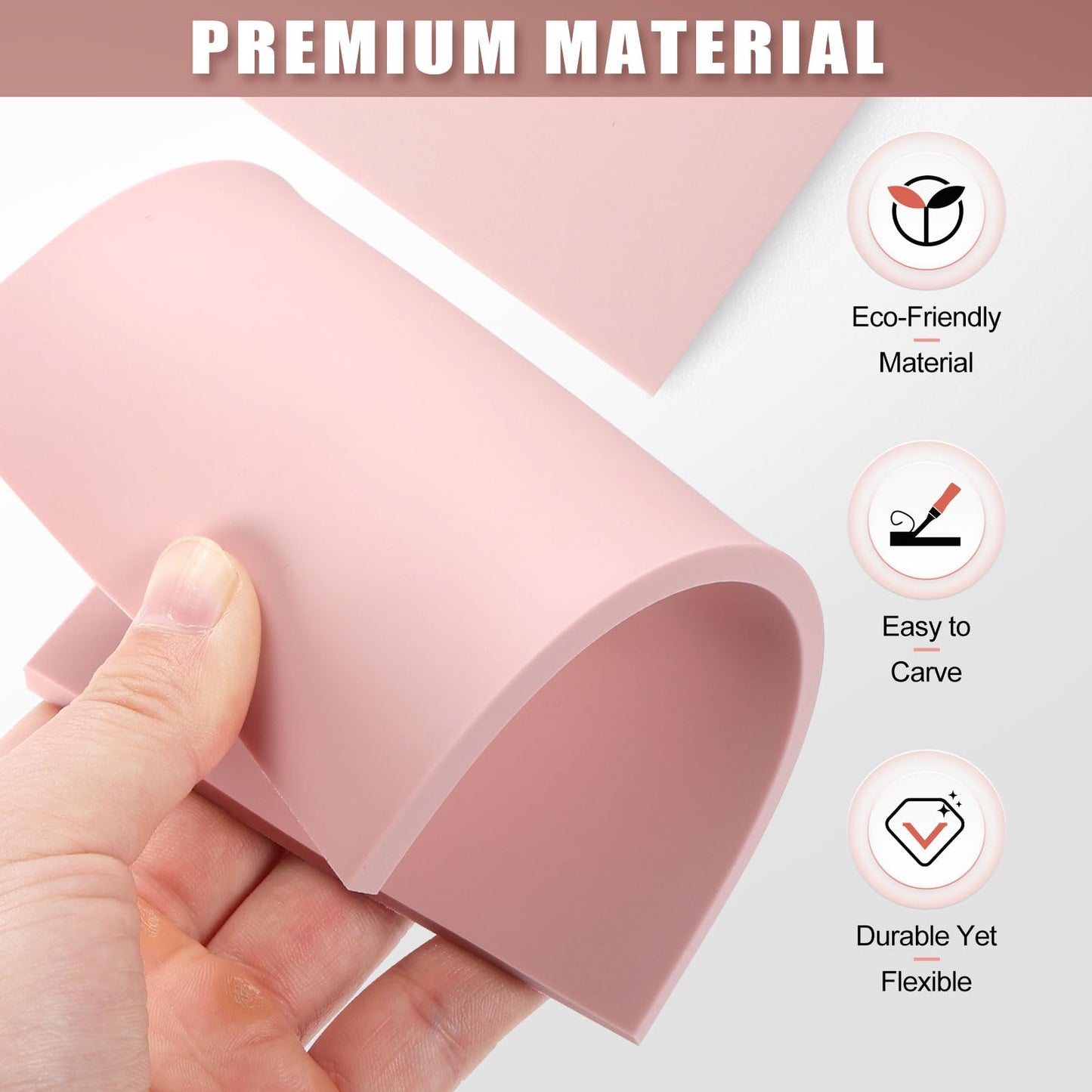 Bobblebro Linoleum Blocks for Printmaking Supplies - 6PCS 4”x6”Rubber Linocut Block Printing Kit for Stamp Carving, Soft Relief Printing Linoleum for DIY Crafts & Art Projects