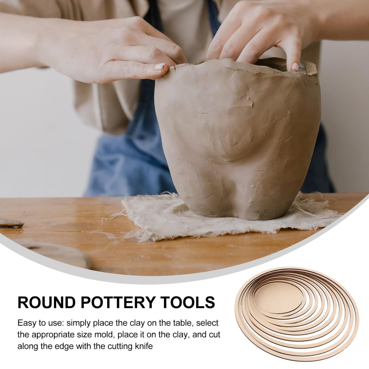 STOBOK DIY Pottery Tools and Supplies Wooden Geometric Rail Set for Ceramic Cutting Printing Pottery Cutting Tools for Clay Modeling