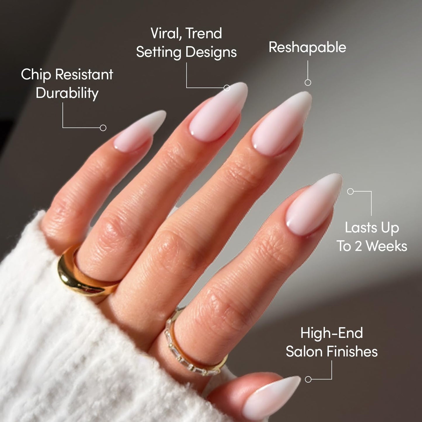 Glamnetic Medium Almond Press-On Nails Bundle -