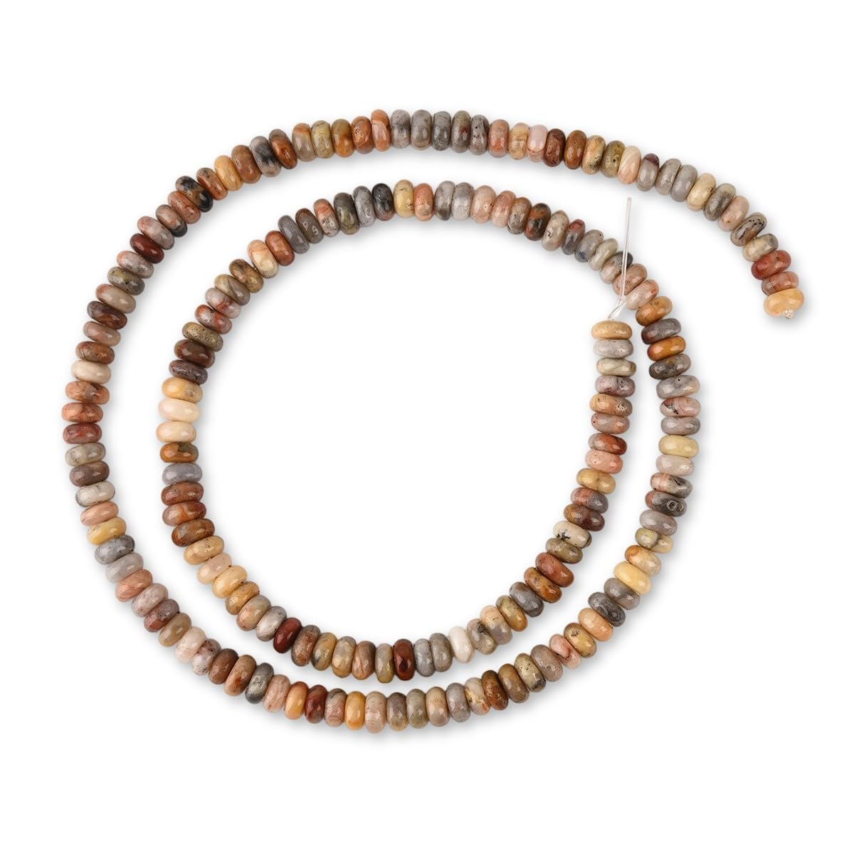170pcs 4x2mm Natural Crazy Lace Agate Disk Rondelle Spacer Semi Precious Gemstone Loose Stone Beads for Jewelry Making 15 Inch