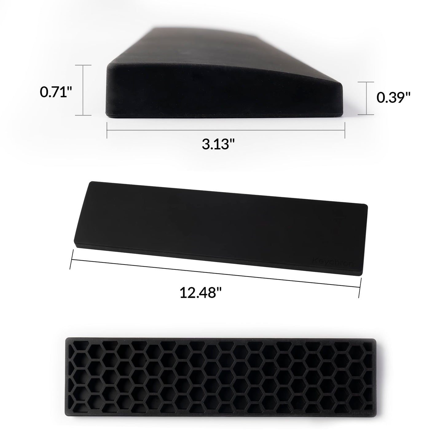 Keychron 12.48" Silicone Wrist Rest for 75% Compact Mechanical Keyboards, Ergonomic Palm Support with Full Honeycomb Non-Slip Base, Compatible with K2/K2 Pro/K2 Max/K2 HE/K6/K6 Pro/K6 HE