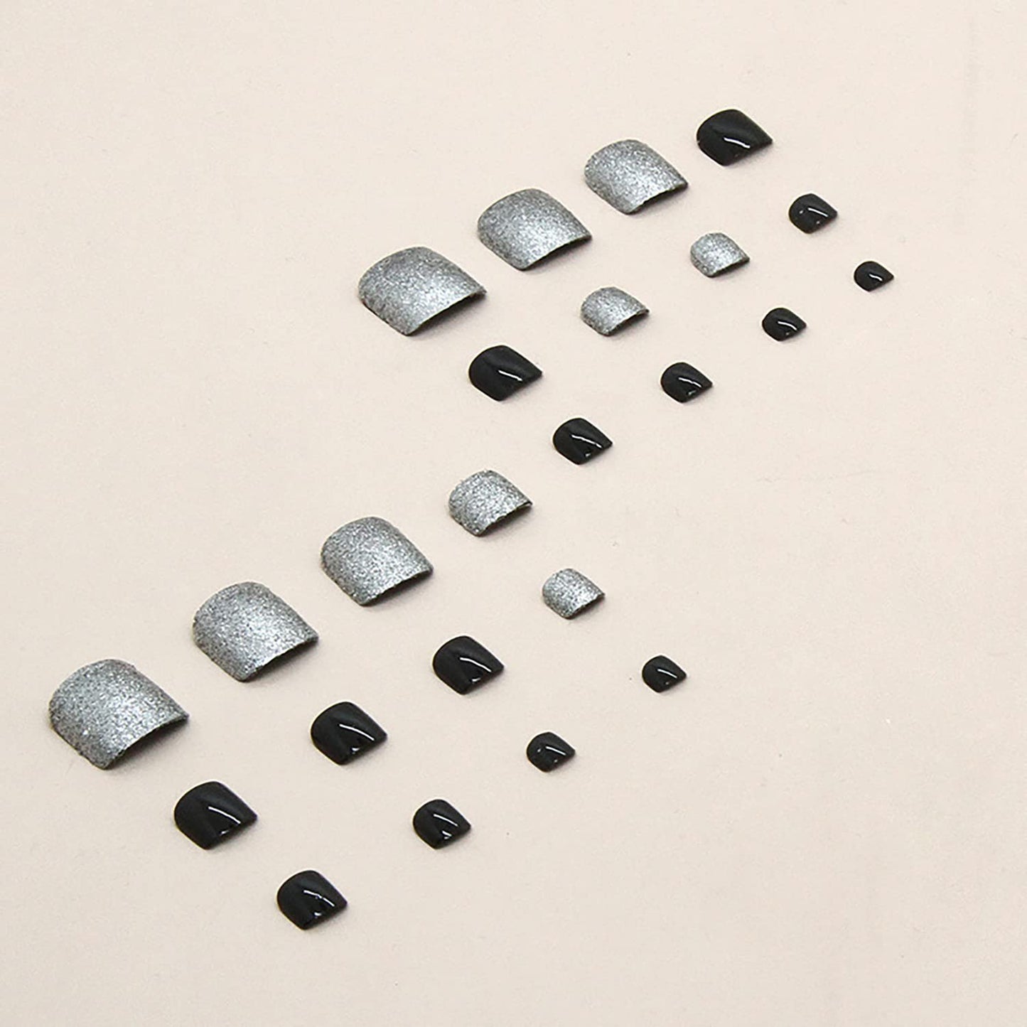 Toe Press on Nails with Designs, Full Cover Reusable False Toenails with Glue Set, Artificial Acrylic Fake Nails for Toe, Glue on Toenails for Women, Peel and Stick Nail Polish Designs for Toenails