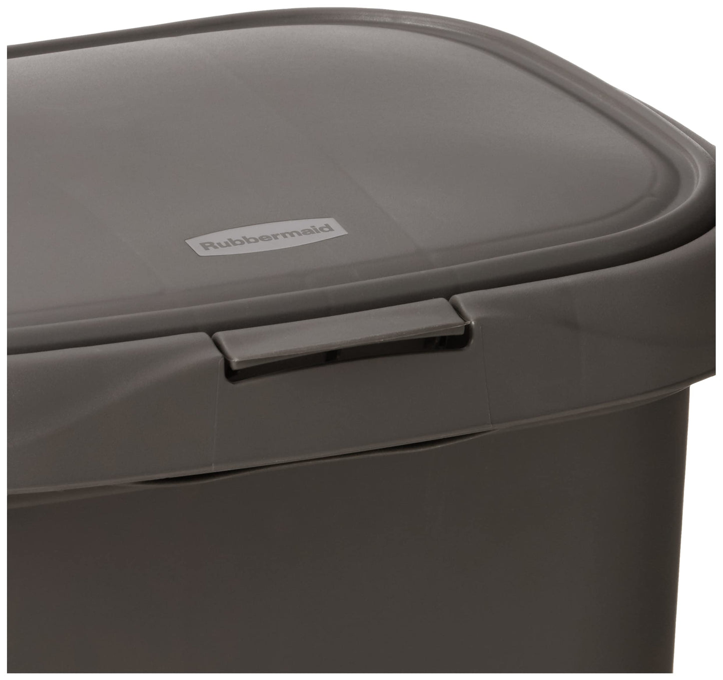 Rubbermaid Spring Top Trash Can with Lid 13 Gallon Gray Plastic Garbage Bin for Home/Kitchen/Office/Garage