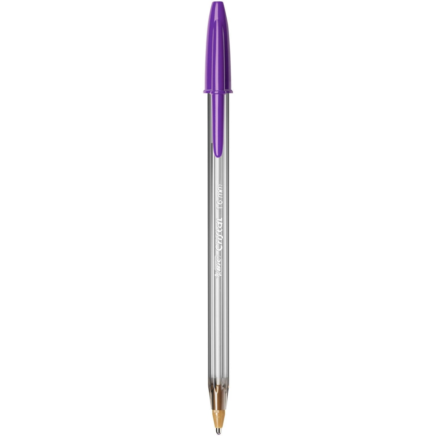 BIC Cristal Fun, Ballpoint Pens, Smudge-Proof Writing Pens and Wide Point (1.6 mm), Ideal for School, Purple Ink, Pack of 20