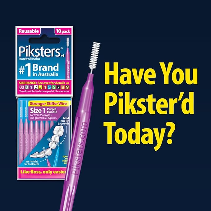 Piksters Interdental Brushes, 35 pk, Size 5, Interdental Tooth Brush for Large Gaps, Gum Soft Bristles for Plaque Removal, Safe for Braces