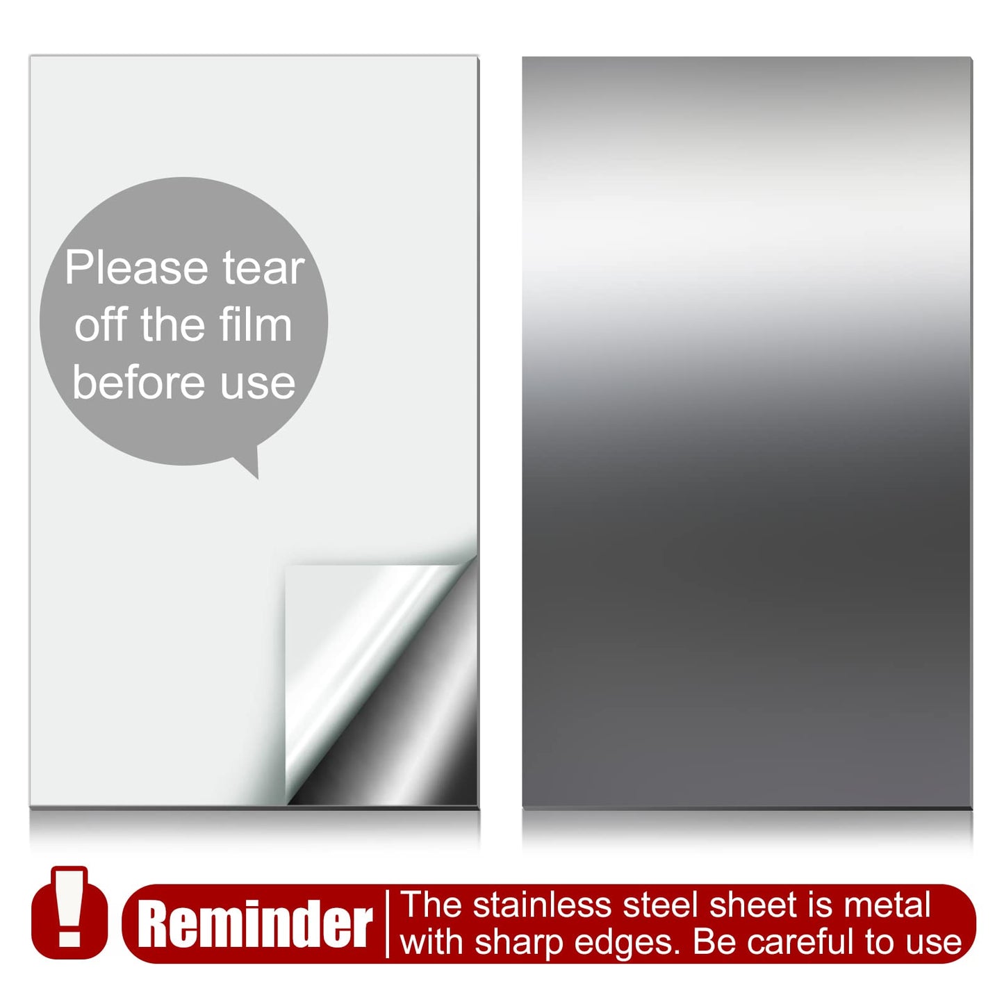Funrous 4 Pcs 304 Stainless Steel Sheet,12 x 6 x 0.018 Inch Metal Sheet for Crafting, Not Magnetic Flat Sheets of Metal for Kitchen DIY Craft Making