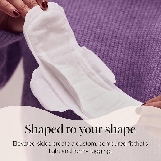 Cora Made-to-Move Regular Pads with Wings, Organic Cotton Topsheet Ultra Thin Feminine Care Pads for Women, Soft, Comfortable & Breathable Menstrual Pad, Regular Absorbency, Unscented, 34 Count