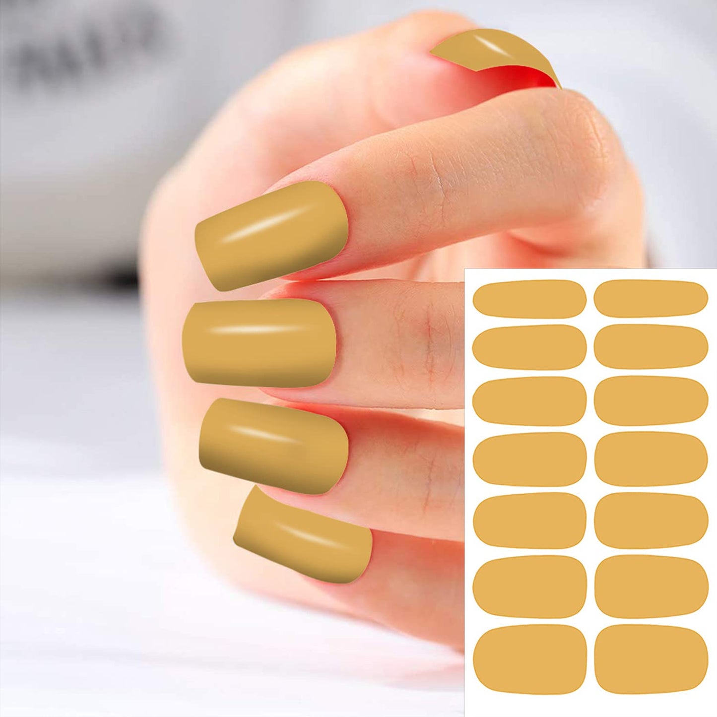 WOKOTO 20 Sheets Solid Color Nail Polish Strips - Self-Adhesive Press On Nail Polish Stickers & Wraps for Women with Nail File Gel Nail Strips Full Wraps for Women Nails Art