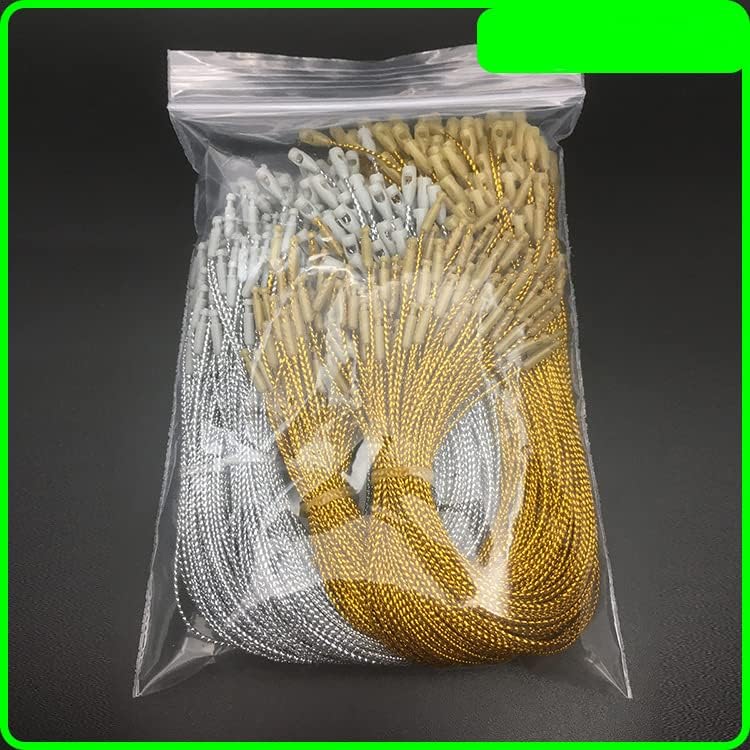1000pcs Gold Christmas Ornament Hanger Snap Locking String Ornament Hangers Snap Locking Tighten The Pendant Rope Bullet Gold Thread for Christmas Tree Ornament Decorations (Gold)