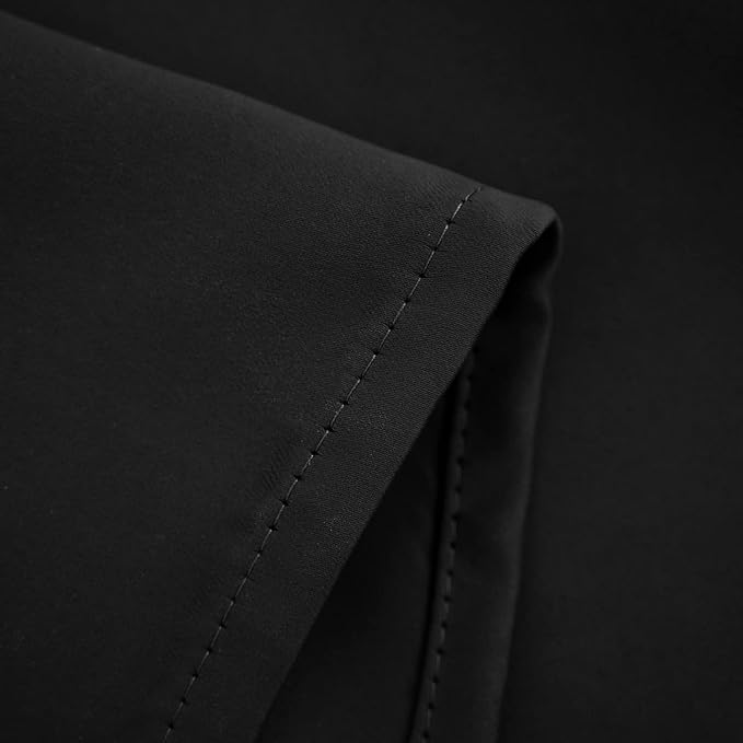 Pickluc Black Cafe Curtain (Half Window Curtain) 30 Inches Length, Rod Pocket Small Kitchen Curtain, Short Blackout Curtain for Small Window, 30" Wide and 30" Long, 2 Panels