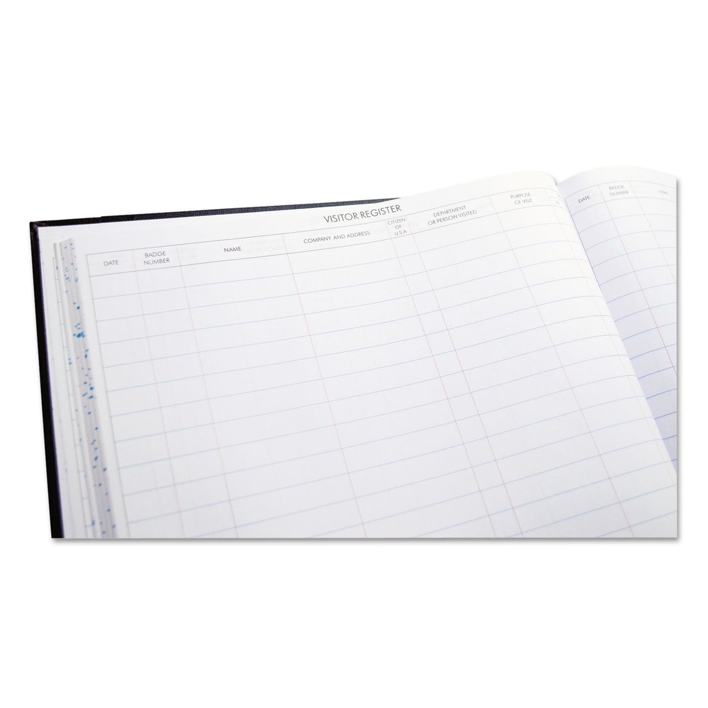 Wilson Jones S491 Detailed Visitor Register Book, Black Cover, 208 Ruled Pages, 9 1/2 x 12 1/4