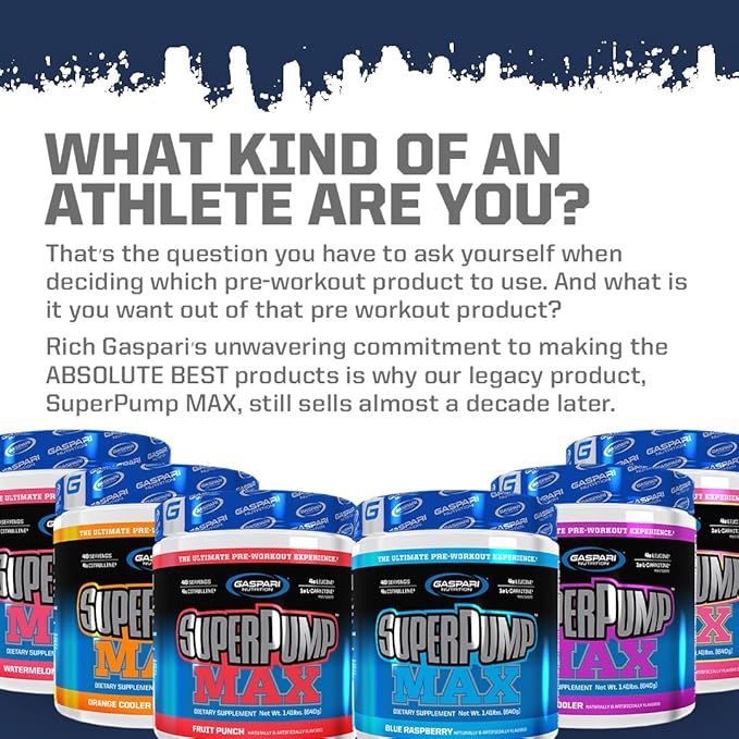 Gaspari Nutrition SuperPump MAX, The Ultimate Pre Workout Powder, Sustained Energy Preworkout, Nitric Oxide Booster, Muscle Growth, Recovery & Replenishes Electrolytes (40 Serving, Orange Cooler)