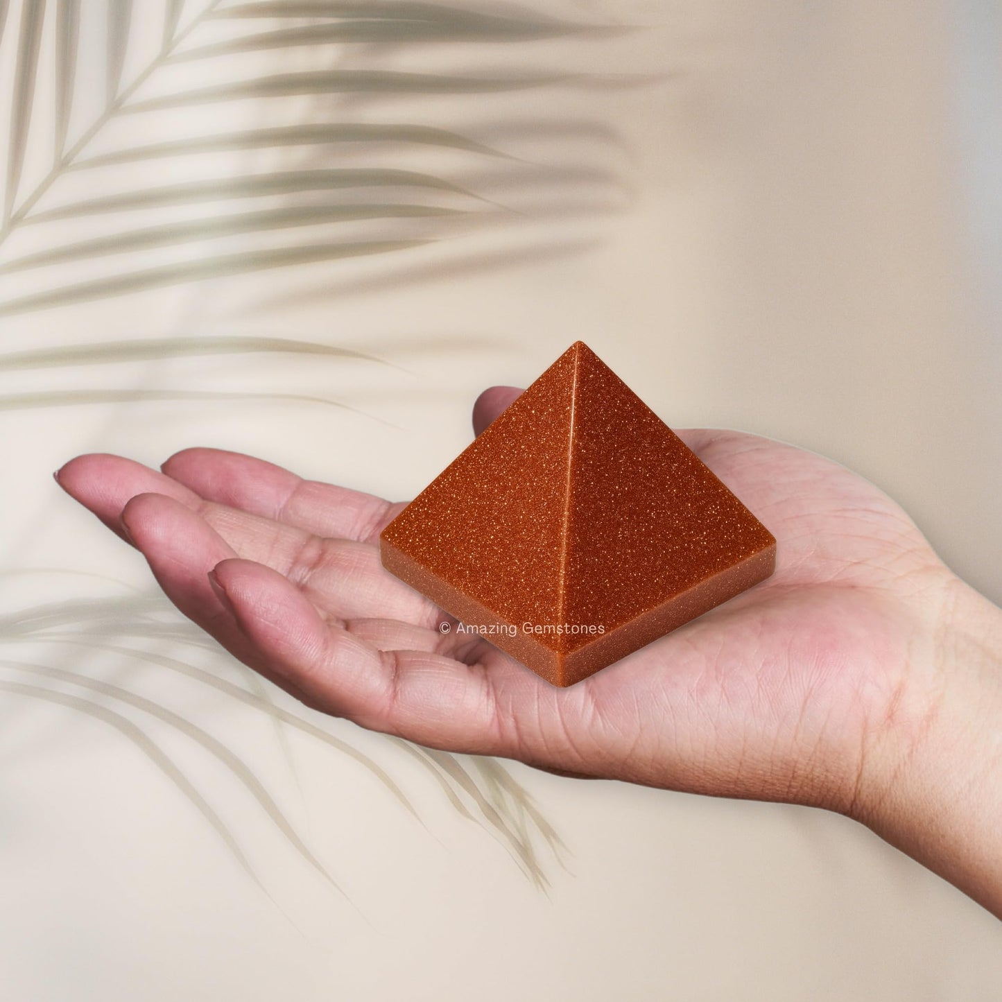 Amazing Gemstone Red Goldstone Pyramid Crystal Healing Stones - 1.5" Great Pyramid Figurine of Natural Stone Pyramid for Meditation, Reiki, Chakra Balancing and Crystal Pyramids Grid