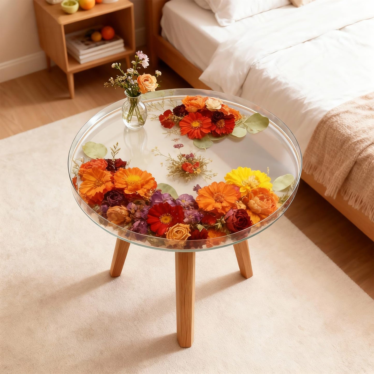 Extra Large Round Resin Table Molds, 20 inch Epoxy Resin Table Silicone Mold for Art Home Decor, DIY Artwork, Floral Preservation Bouquet Mold & Charcuterie Board Tables Coffee Table
