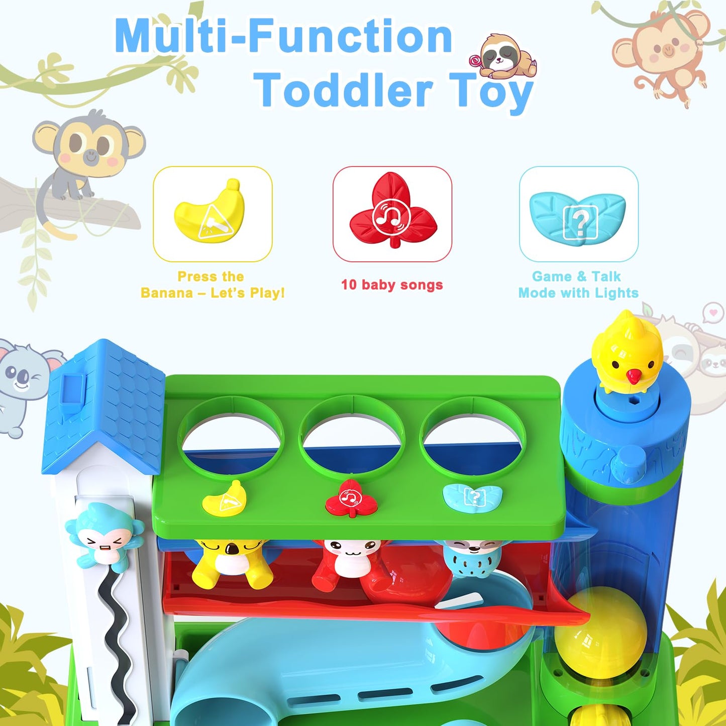 VOILBTOY Musical Toy for 1-2 Year Old Boys - Ball Drop Toy