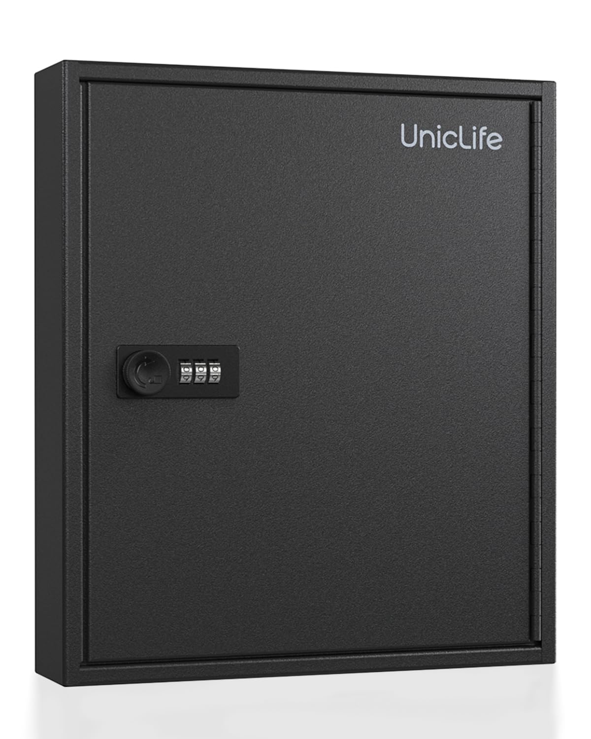 Uniclife 60 Position Slotted Key Cabinet with Combination Lock Resettable Black Digital Security Storage Box Steel Key Organizer with Slotted Racks White Key Tag Labels and Permanent Pen