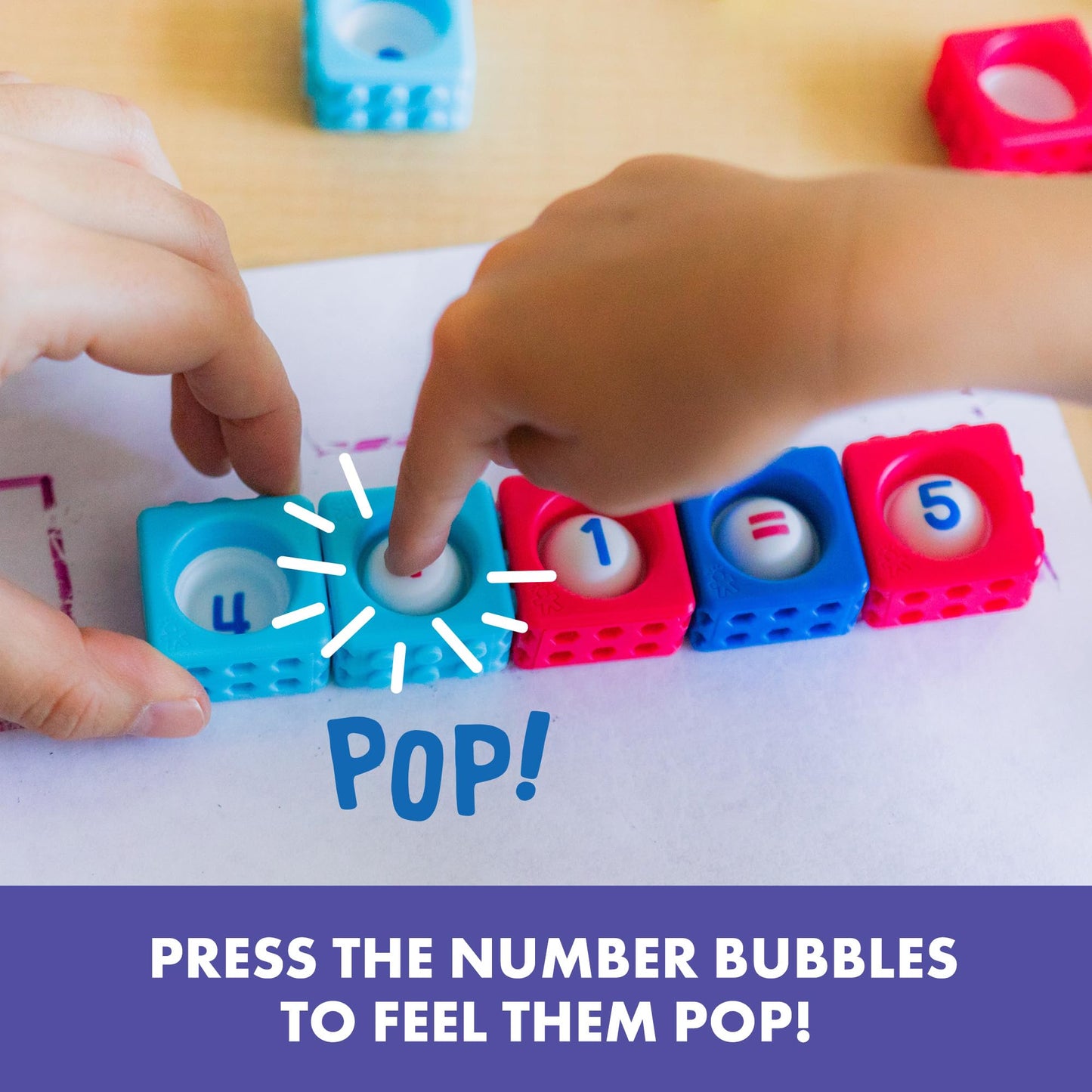 Educational Insights Number BubbleBrix - Sensory Number Blocks for Toddlers 3-5, Preschool Math Learning Toys, Stackable Toddler Counting Blocks, Toddler Pop It Toys for Learning Numbers