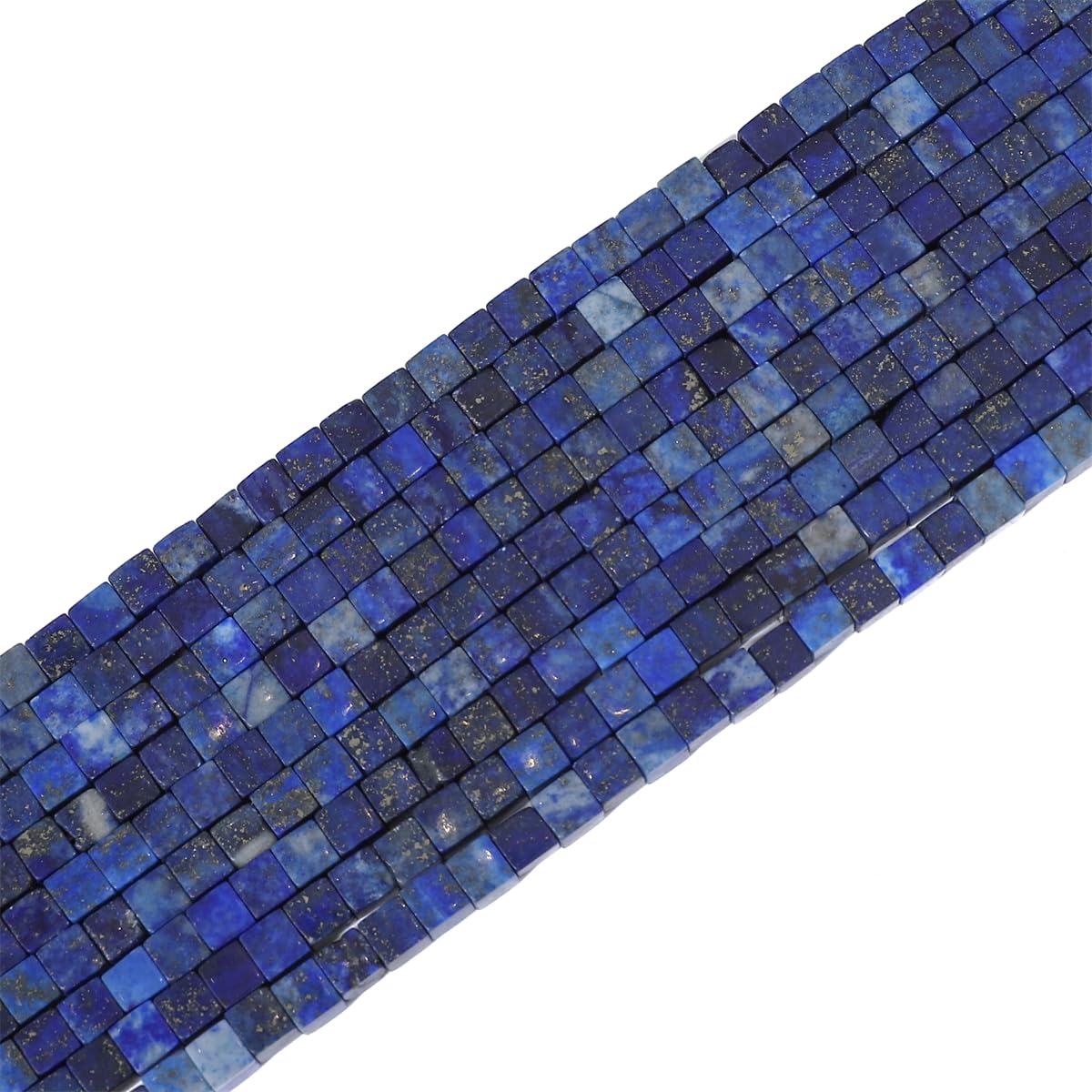 BEADIA Natural Lapis Lazuli Square Stone Beads 4x4mm 85pcs Cube Loose Semi Gemstone Beads for Jewelry Making Design