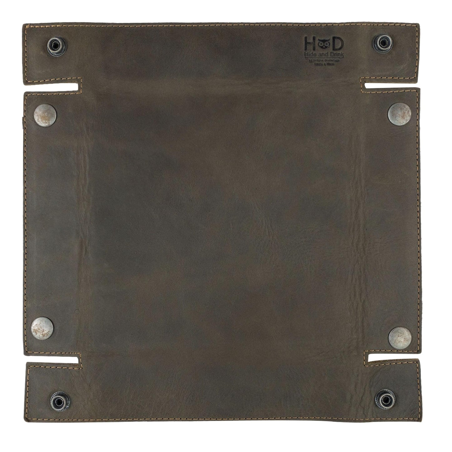 Hide & Drink, Leather Catchall Change Keys Coins Jewels Box Tray Big Storage, Handmade Includes 101 Year Warranty :: Dark Jade