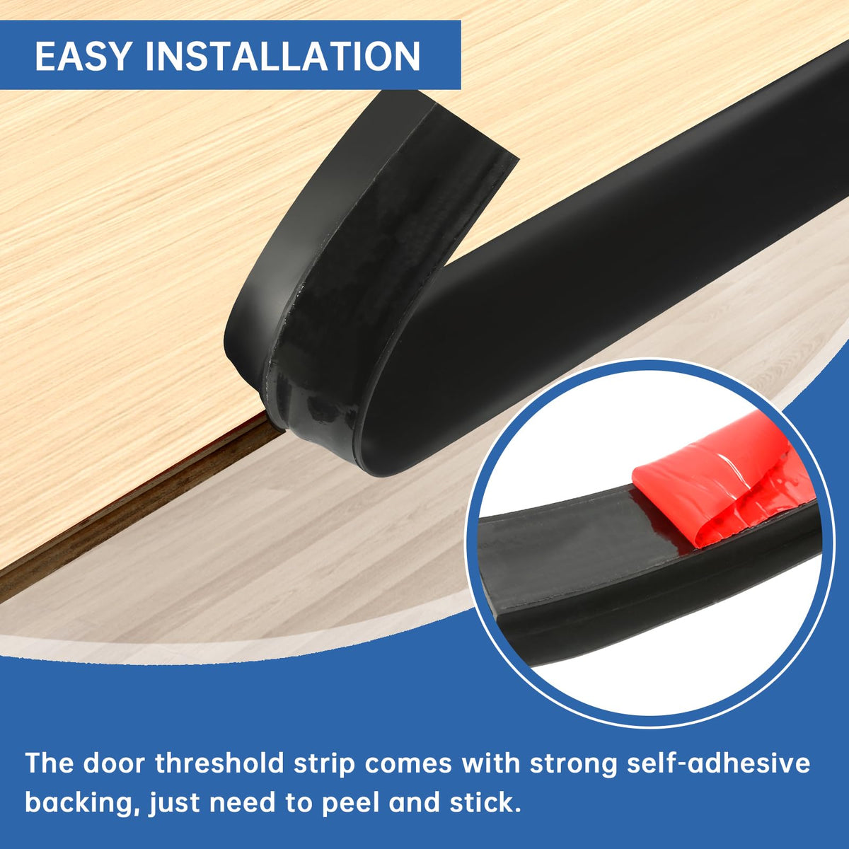 Vinyl Floor Transition Strip Self Adhesive Door Threshold Strip (3.3 Foot)